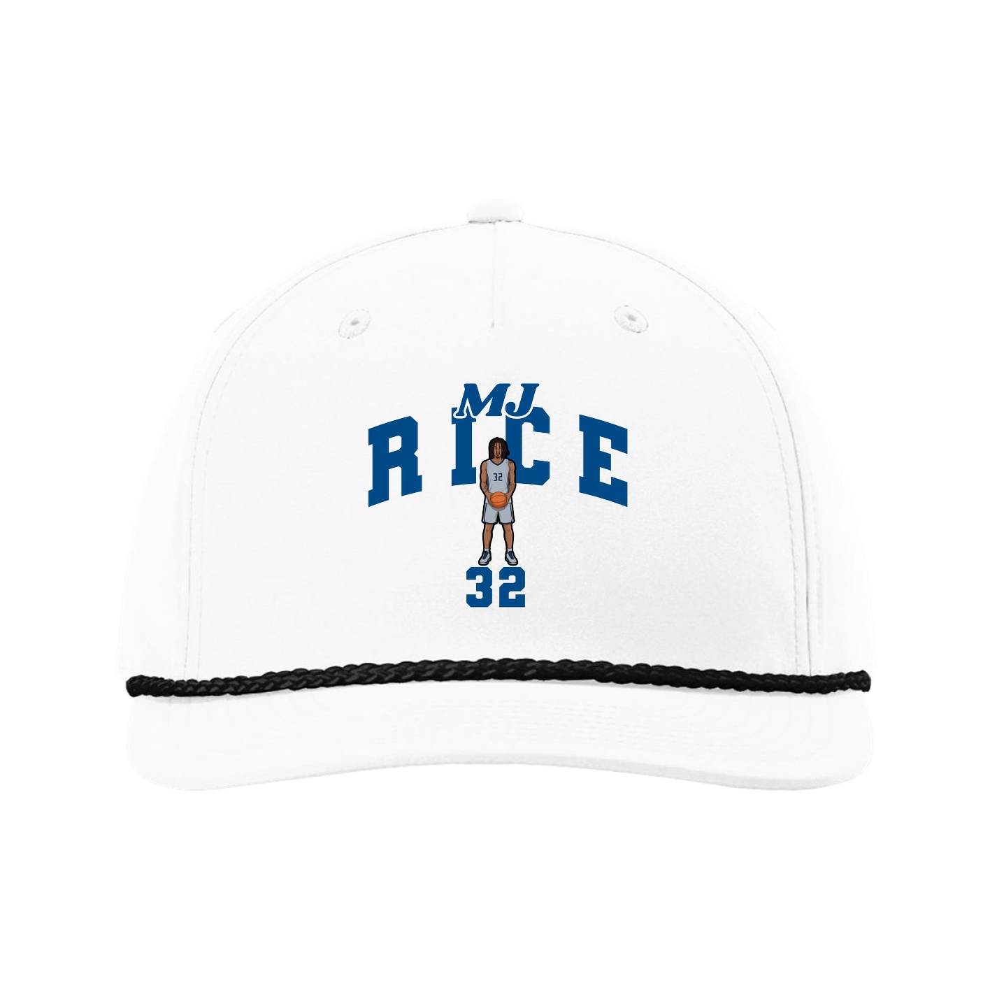 Five-Panel Classic Rope Cap — Signature Arch in White
