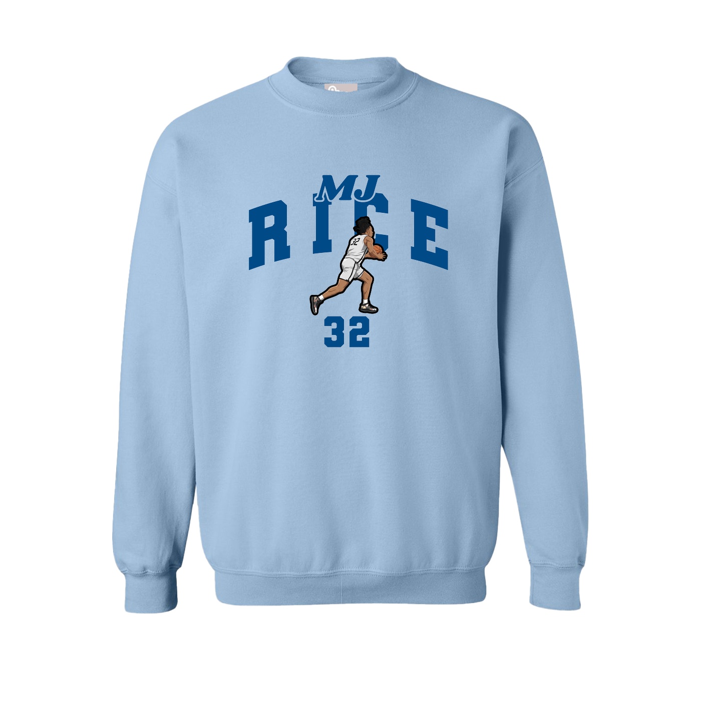 Fleece Crew — Signature Arch in Light Blue