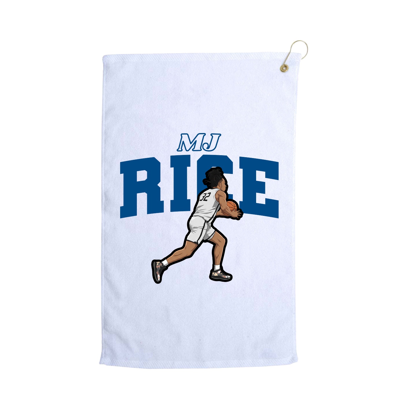 Golf Towel — Name Arch in White