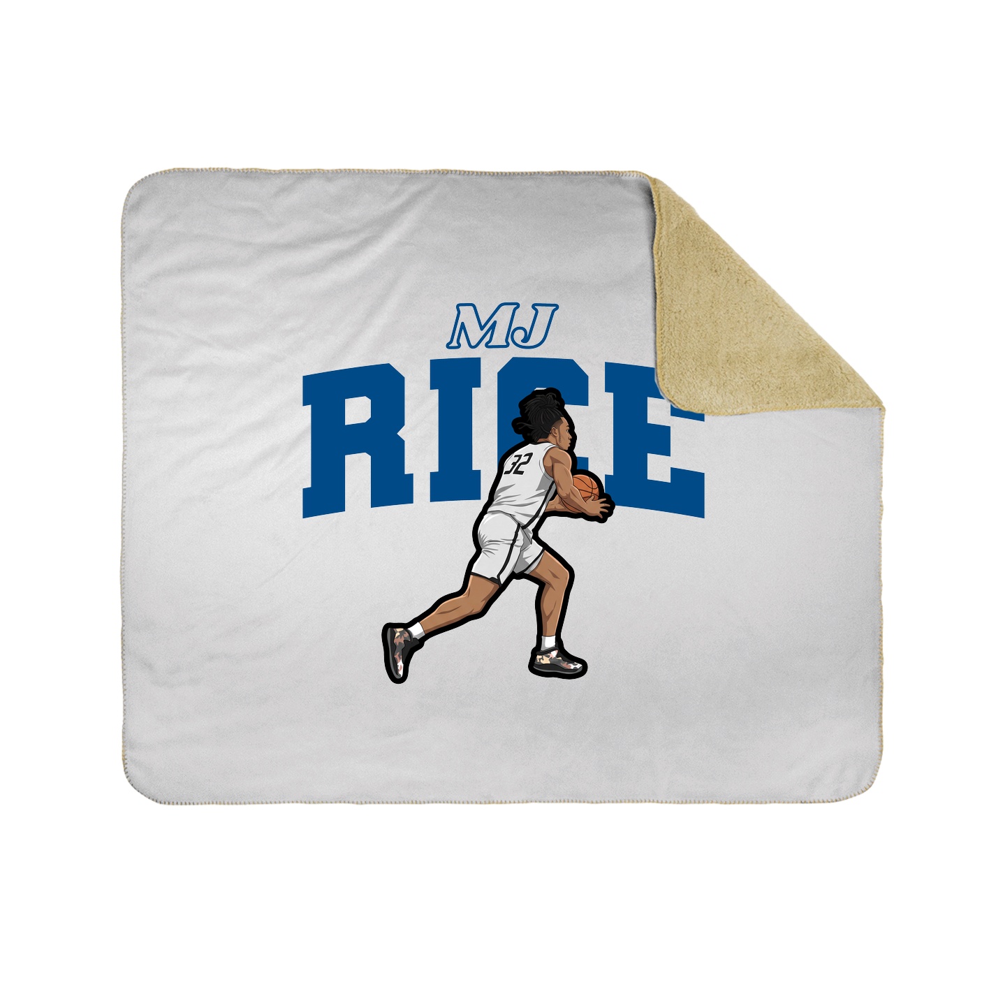Throw Blanket — Name Arch in White