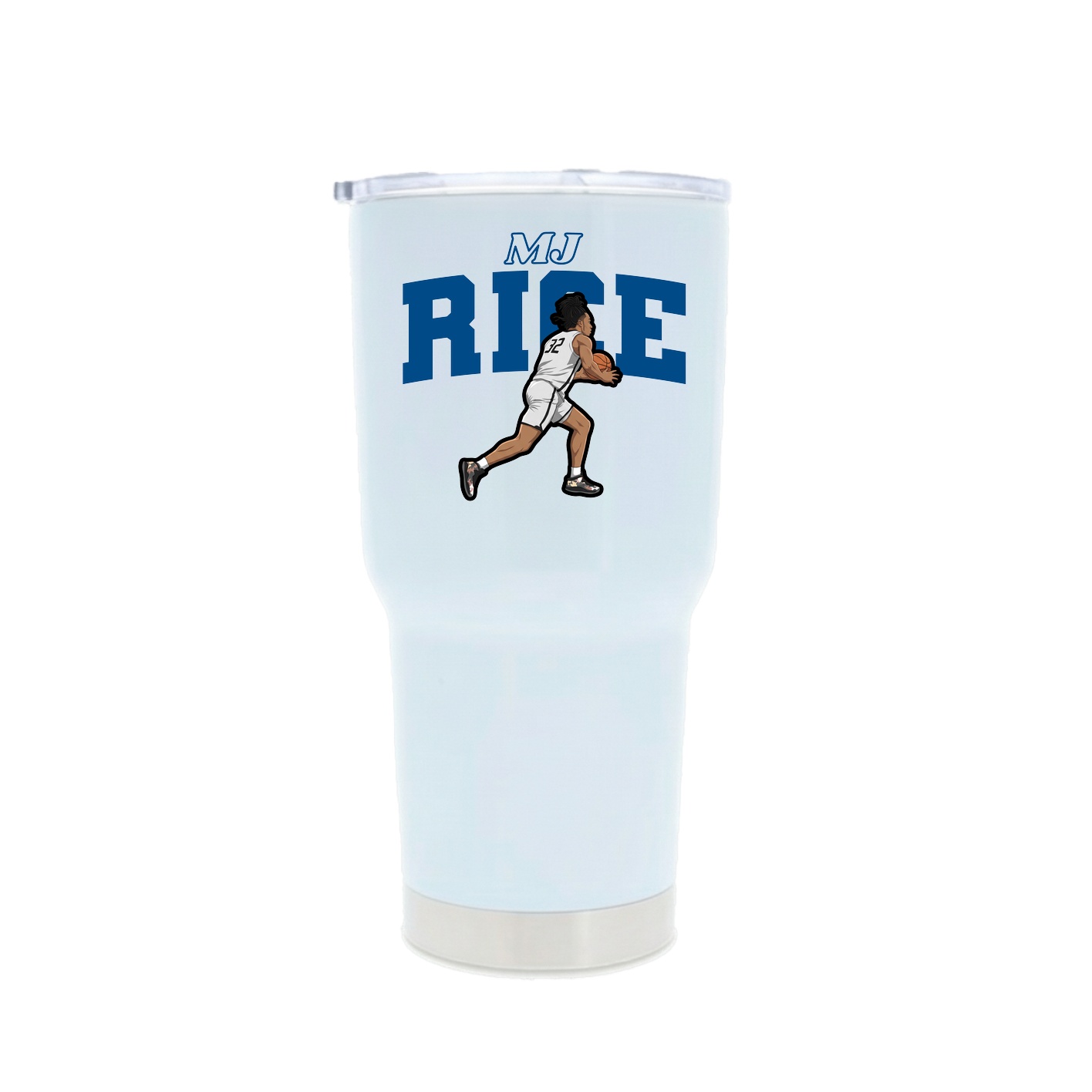 30oz Stainless Steel Tumbler — Name Arch in White