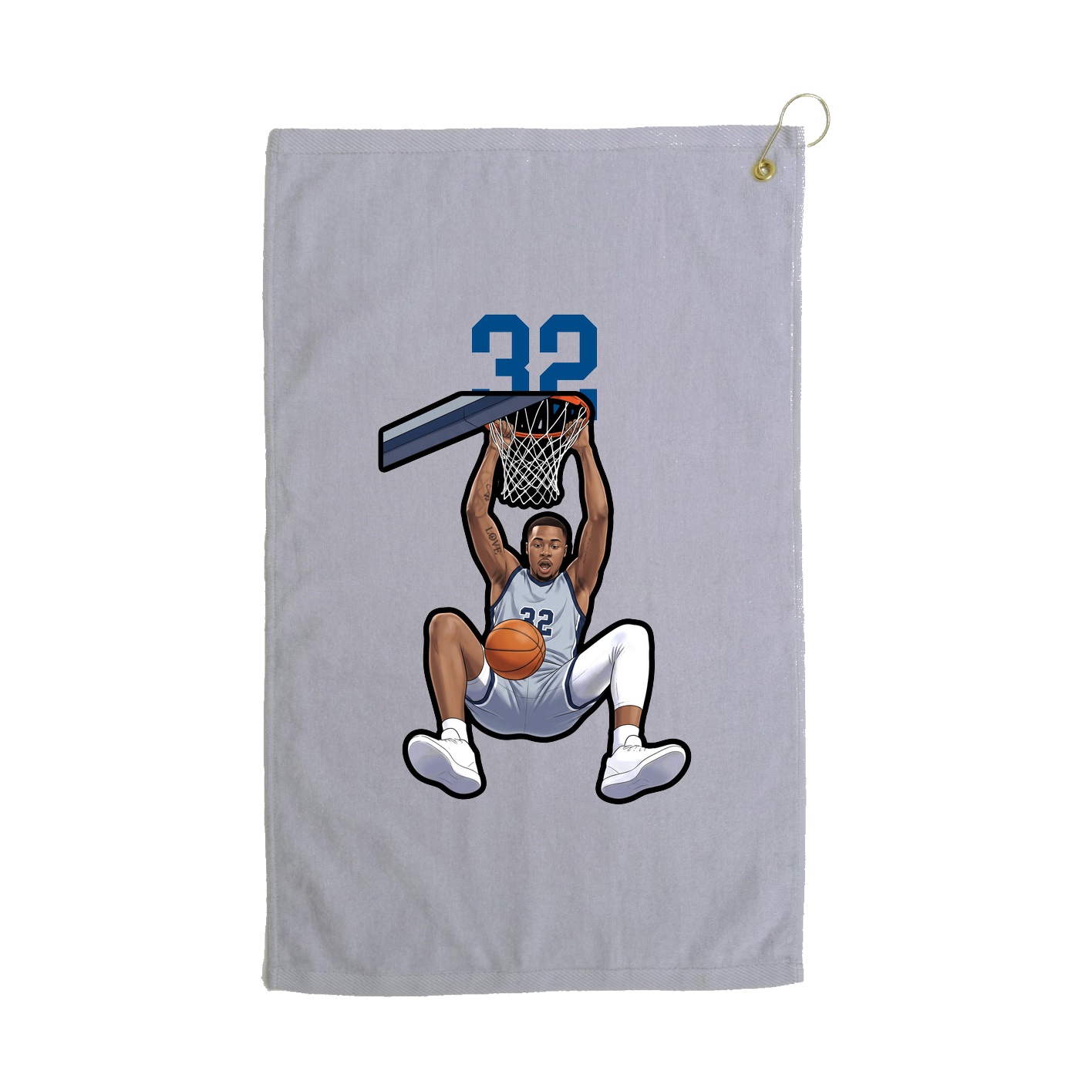 Golf Towel — Number Top in Grey