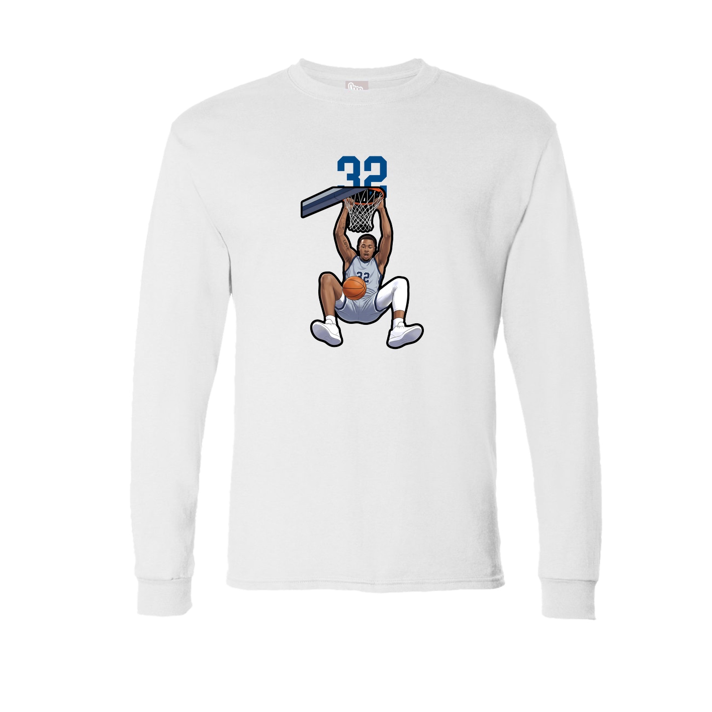 Long Sleeve Tee — Number Top in White