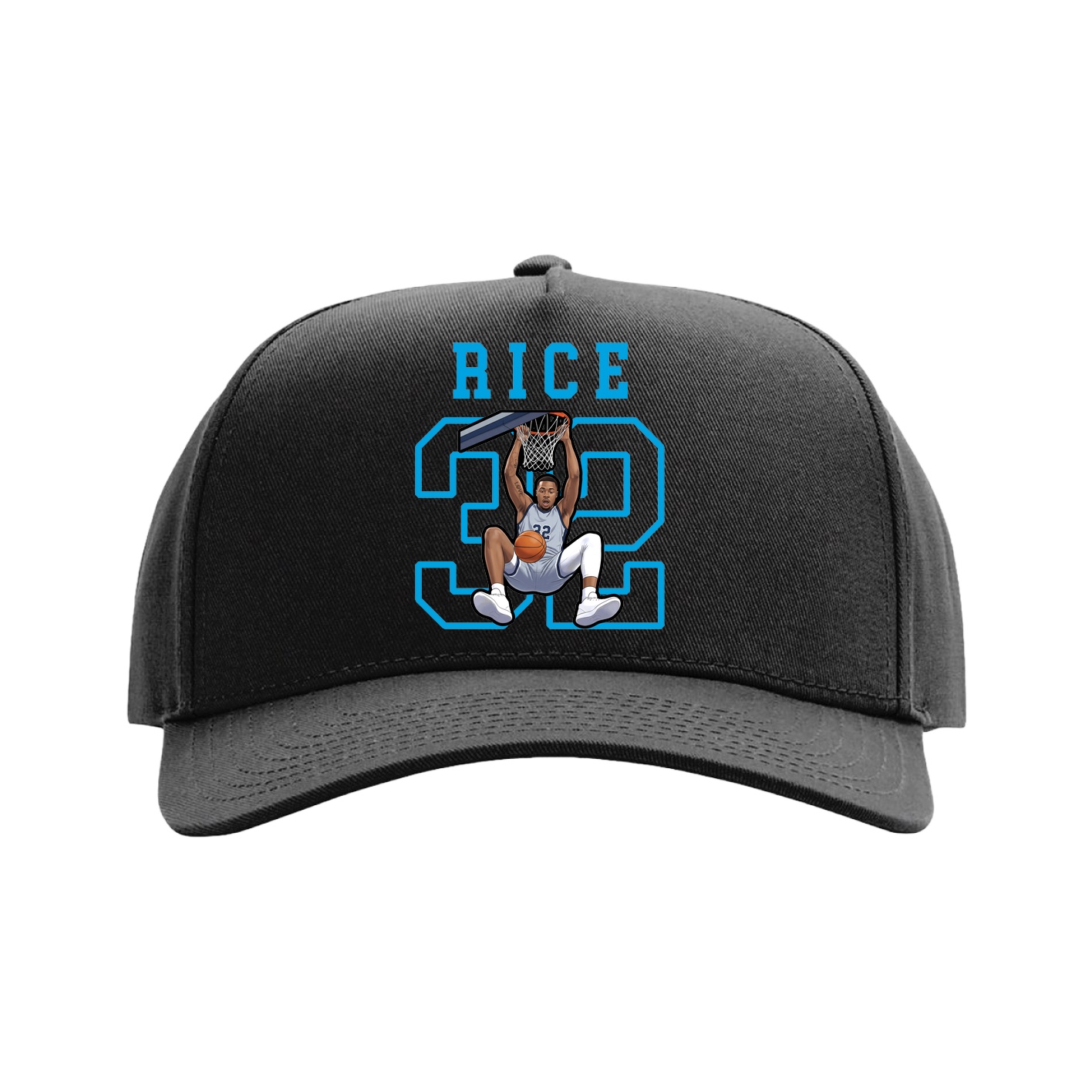 Full Fabric Five-Panel Champ Cap — Shirsey in Black