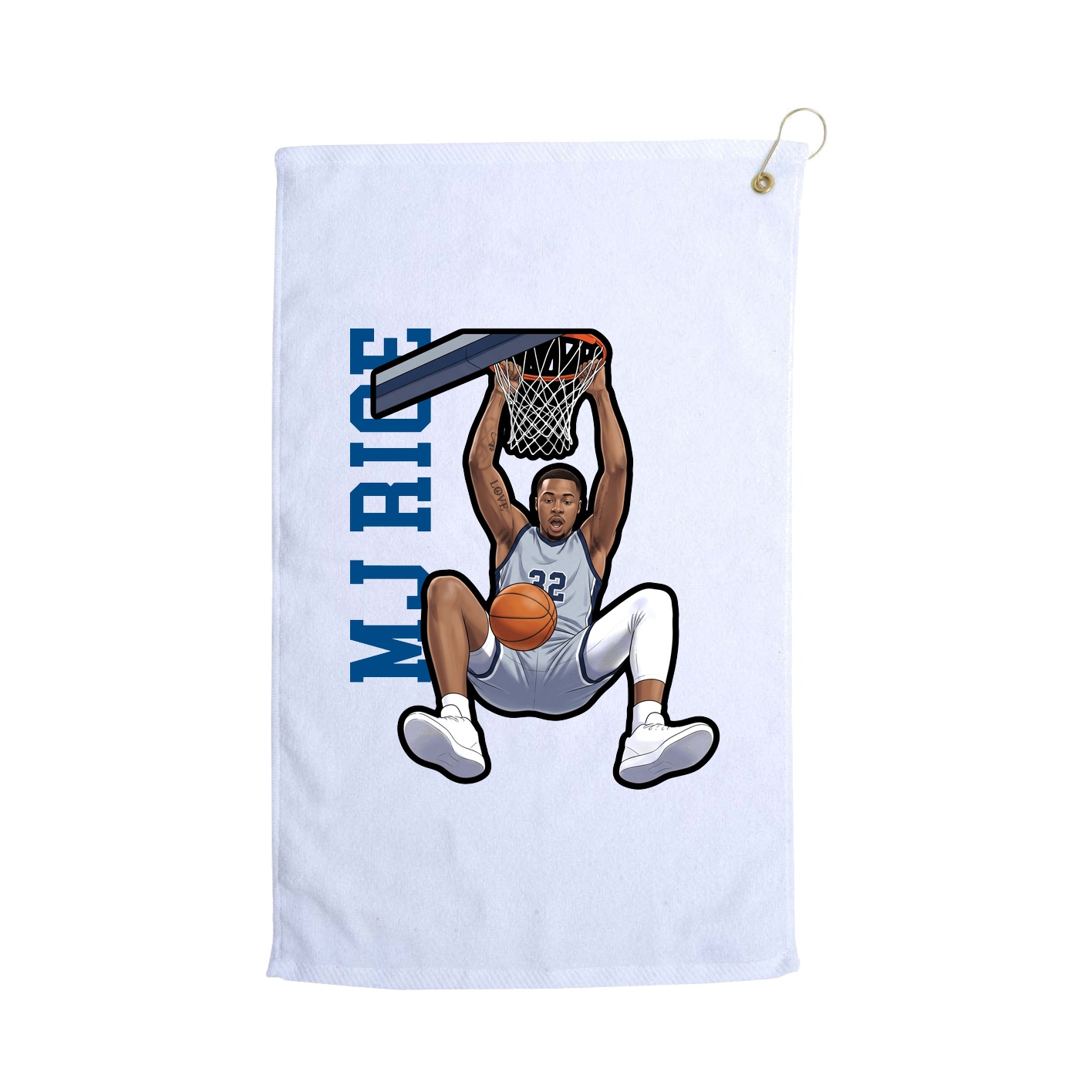 Golf Towel — Name Vertical in White