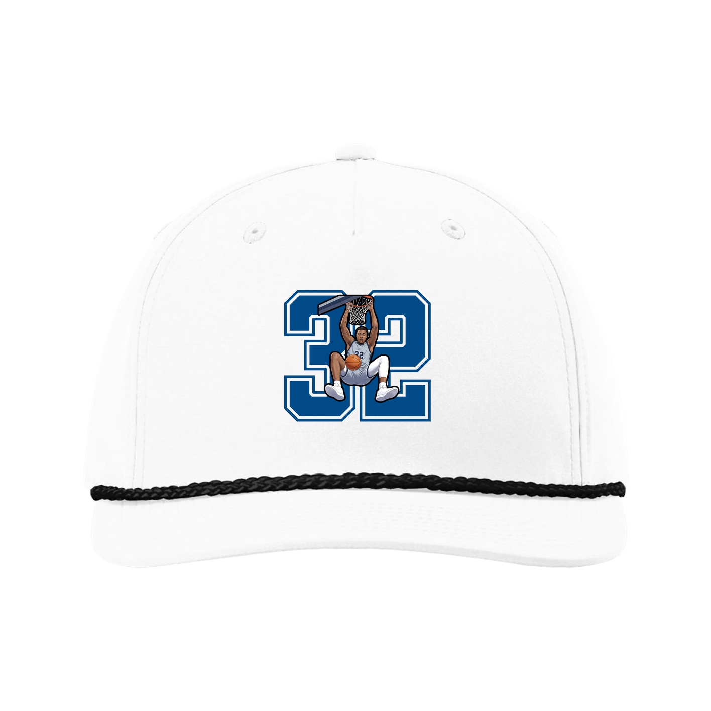 Five-Panel Classic Rope Cap — Number in White