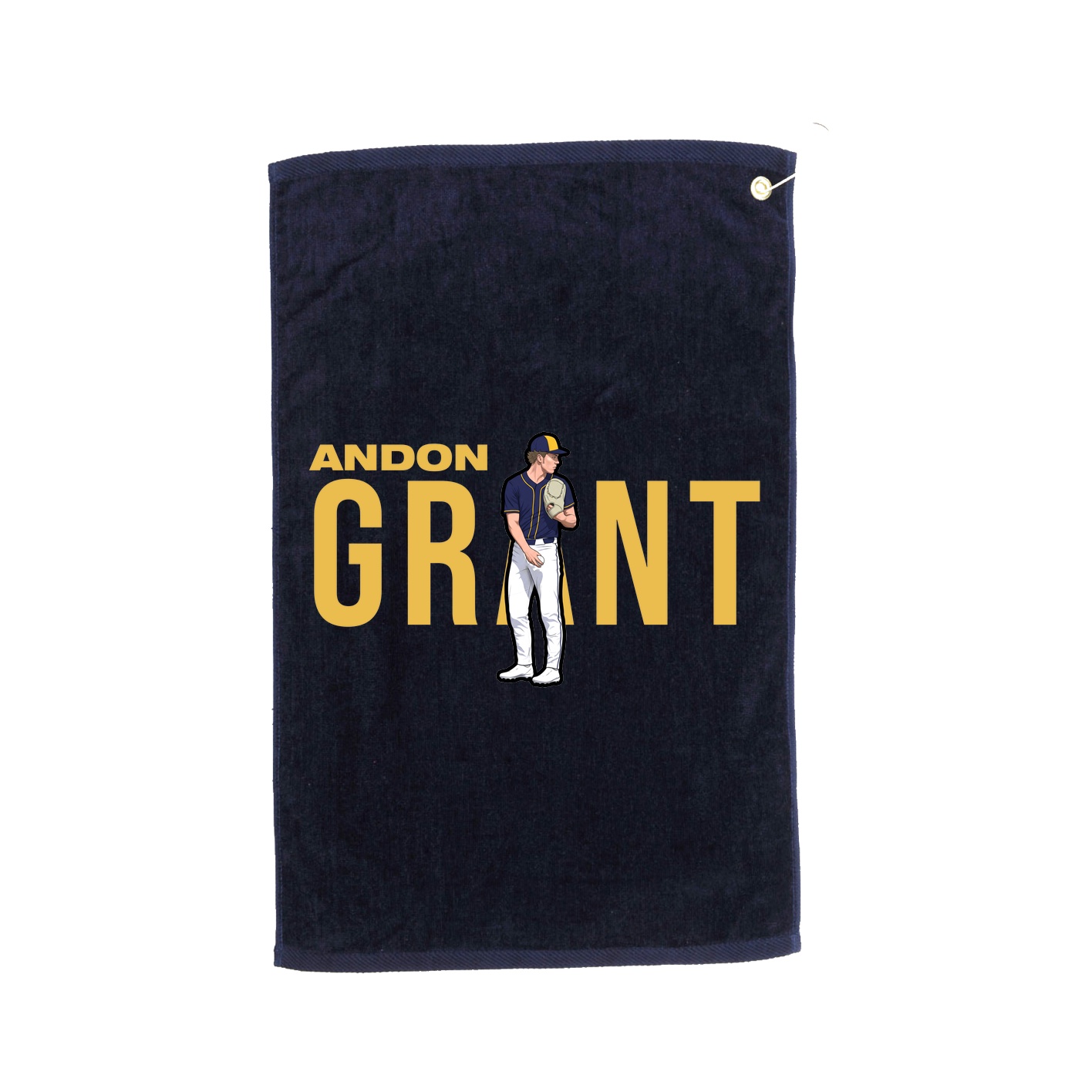 Golf Towel — Player Name in Navy