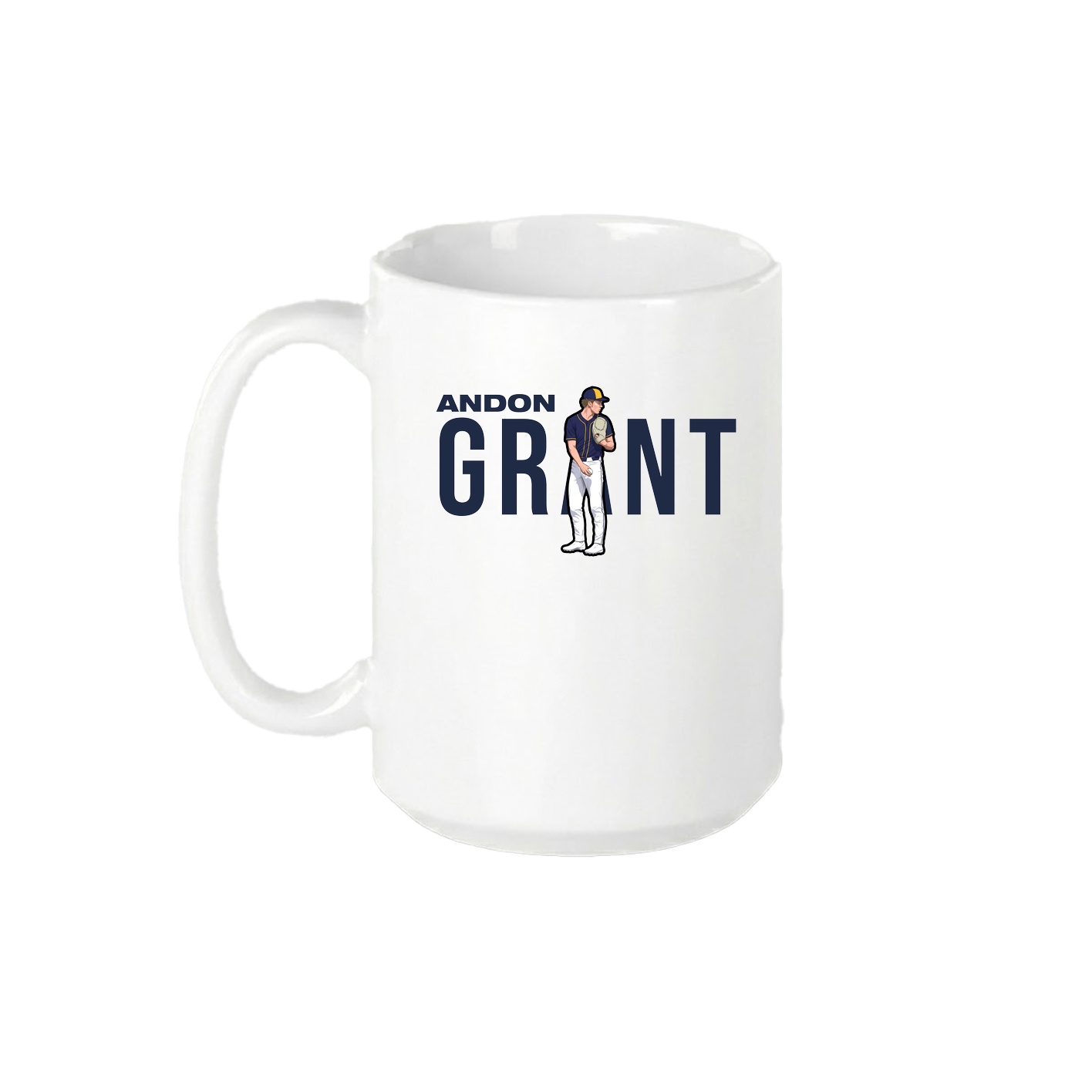 15oz Coffee Mug — Player Name in White