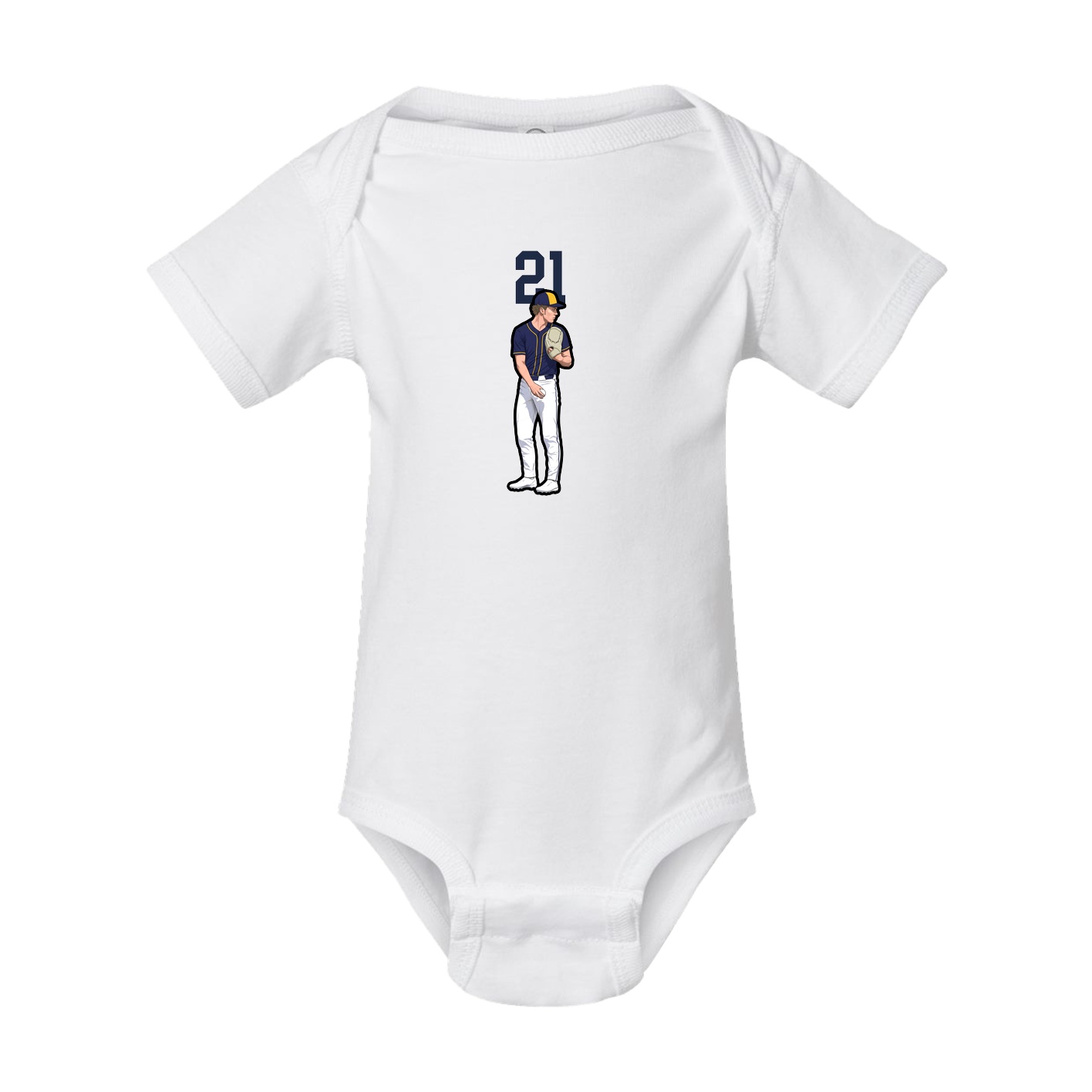 Baby Onesie — Number Top in White