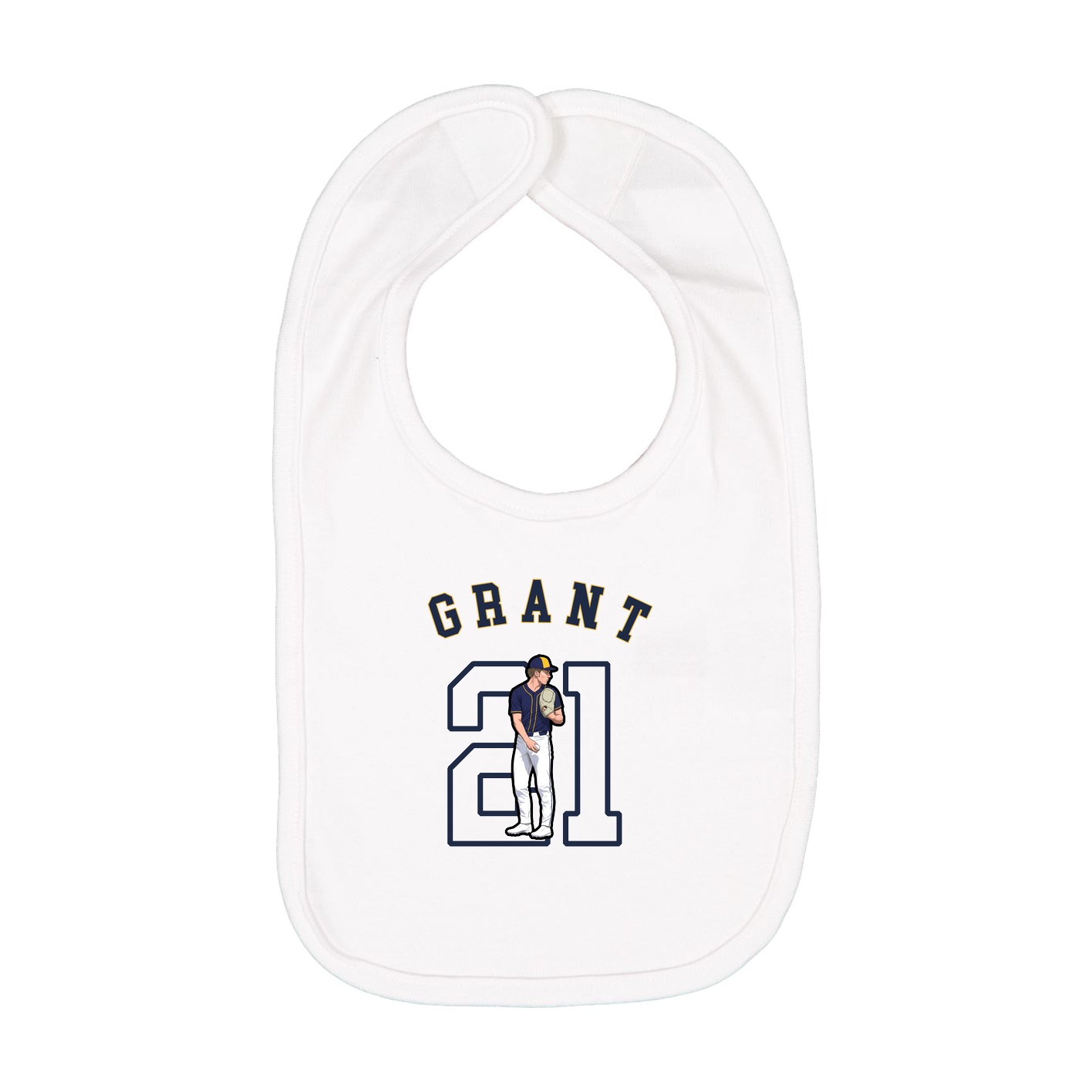 Infant Bib — Shirsey Arch in White