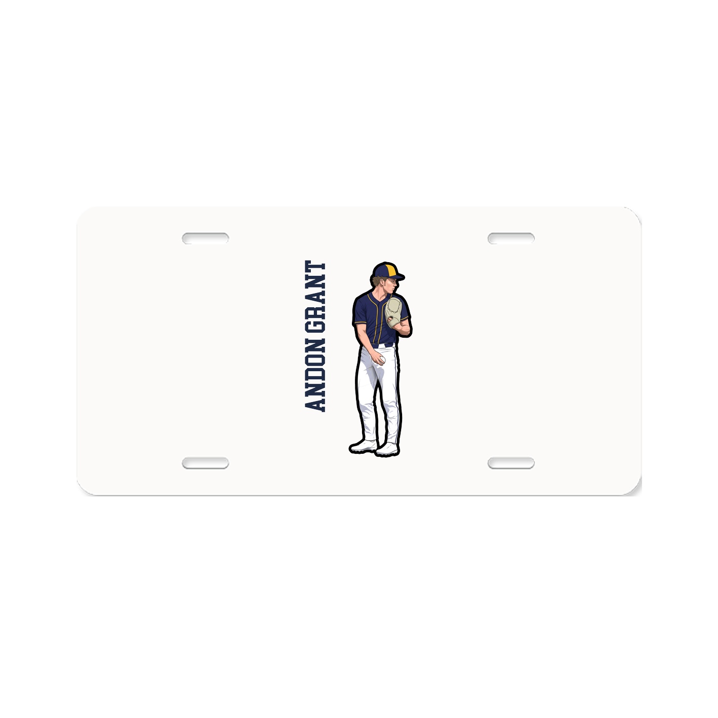 License Plate — Name Vertical in Classic