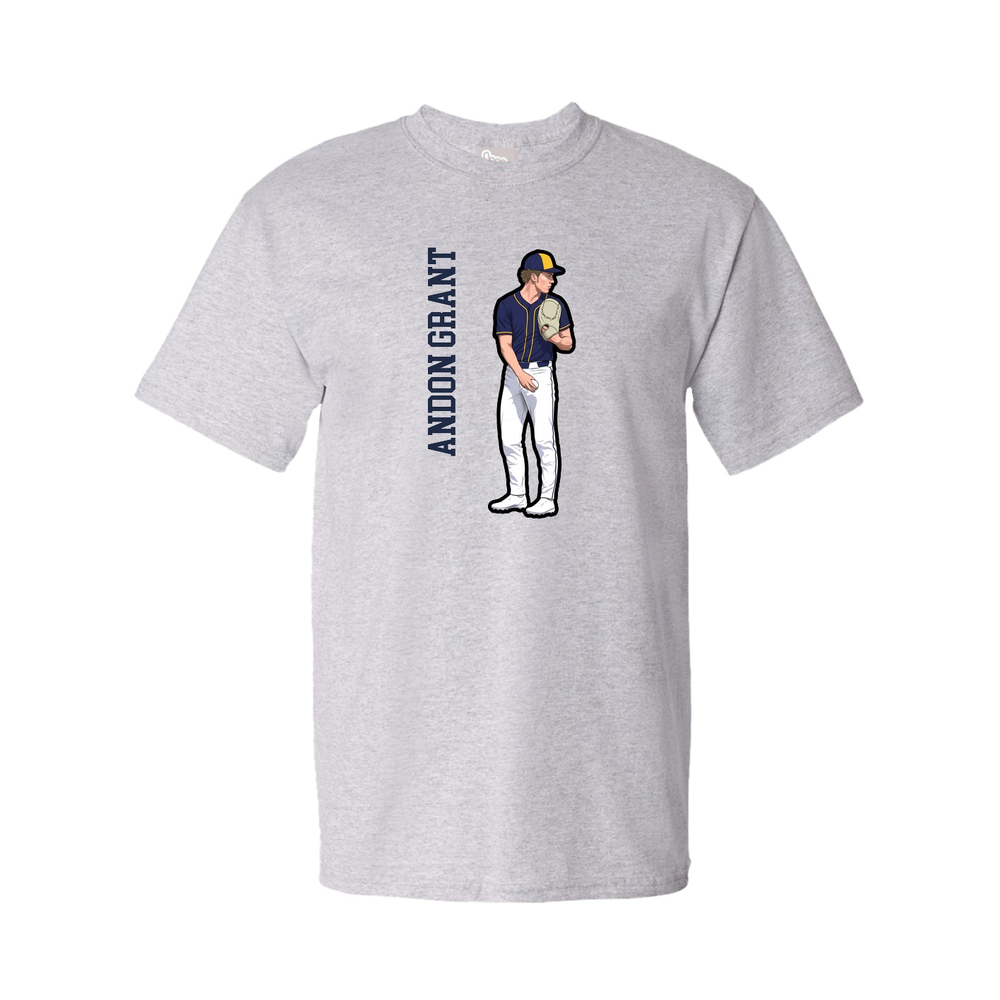 Tee — Name Vertical in Grey