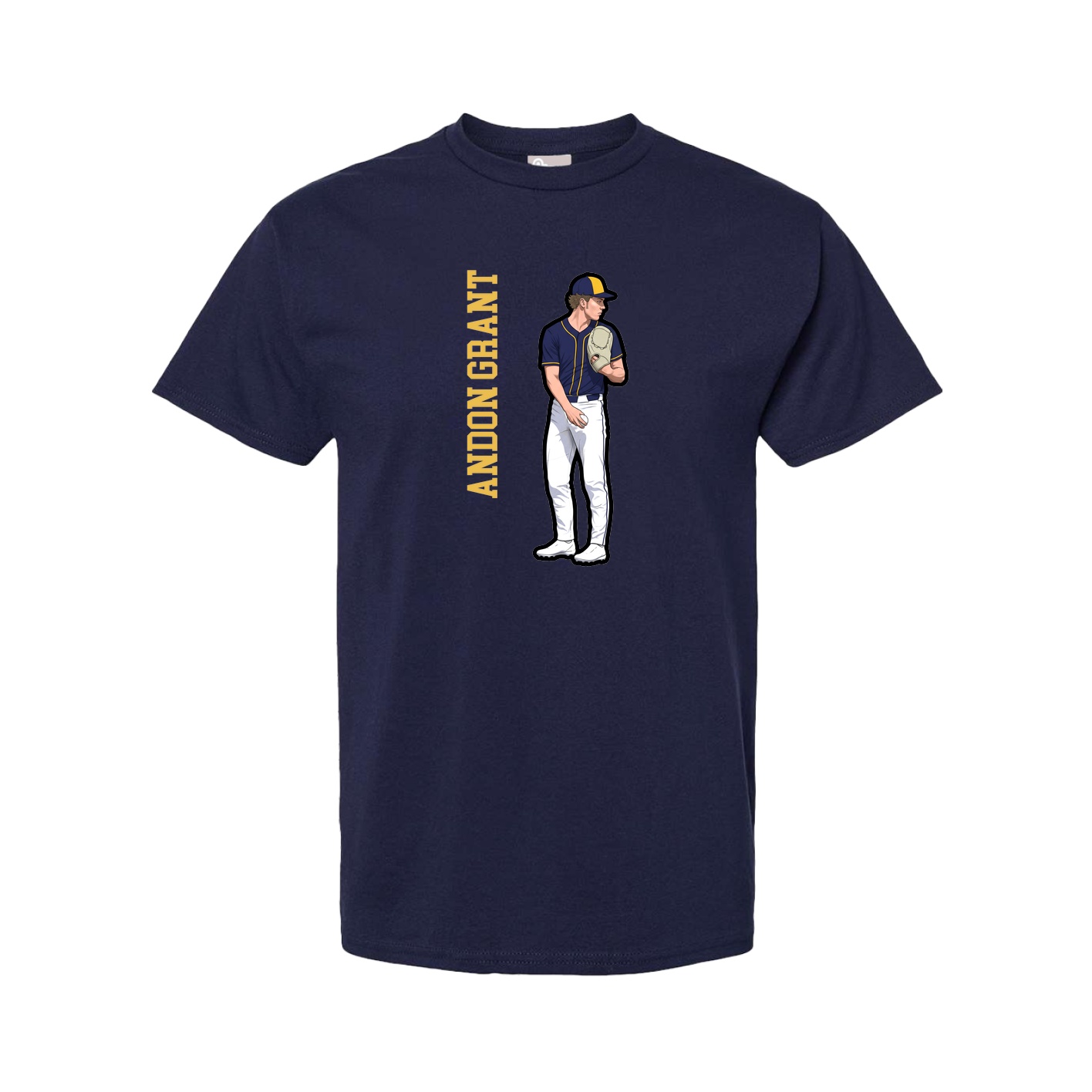 Youth Tee — Name Vertical in Navy