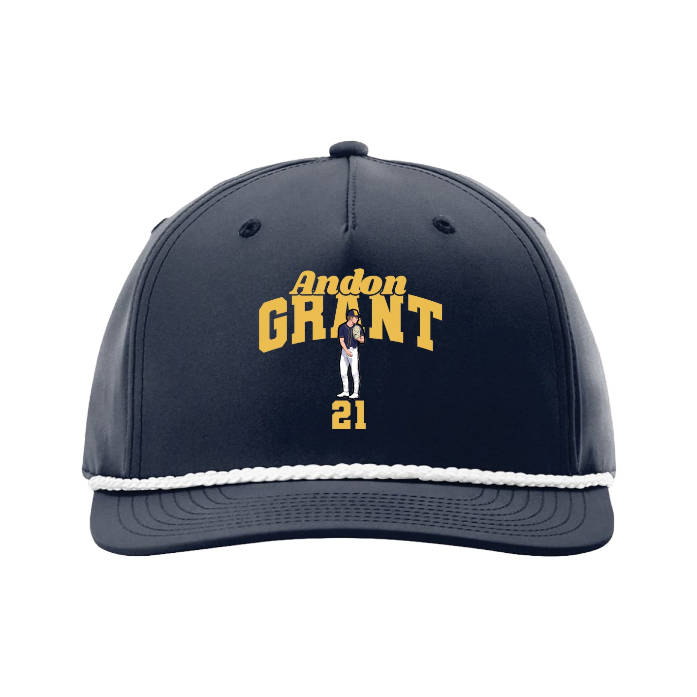 Five-Panel Classic Rope Cap — Signature Arch in Navy