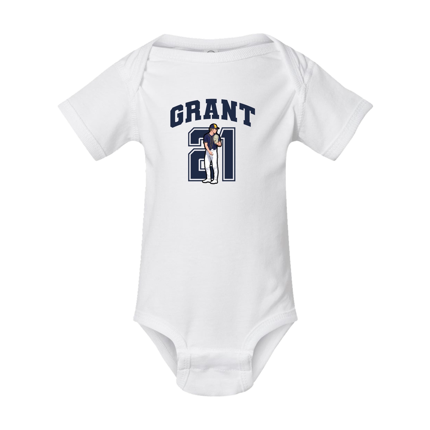Baby Onesie — Number in White