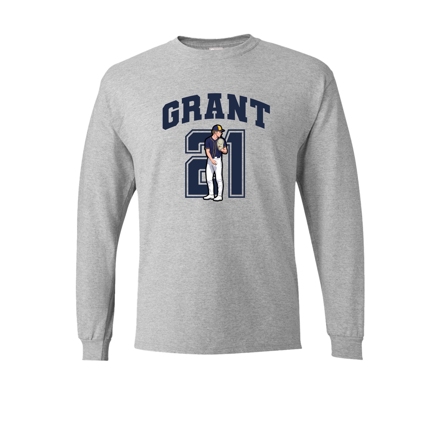 Long Sleeve Tee — Number in Grey