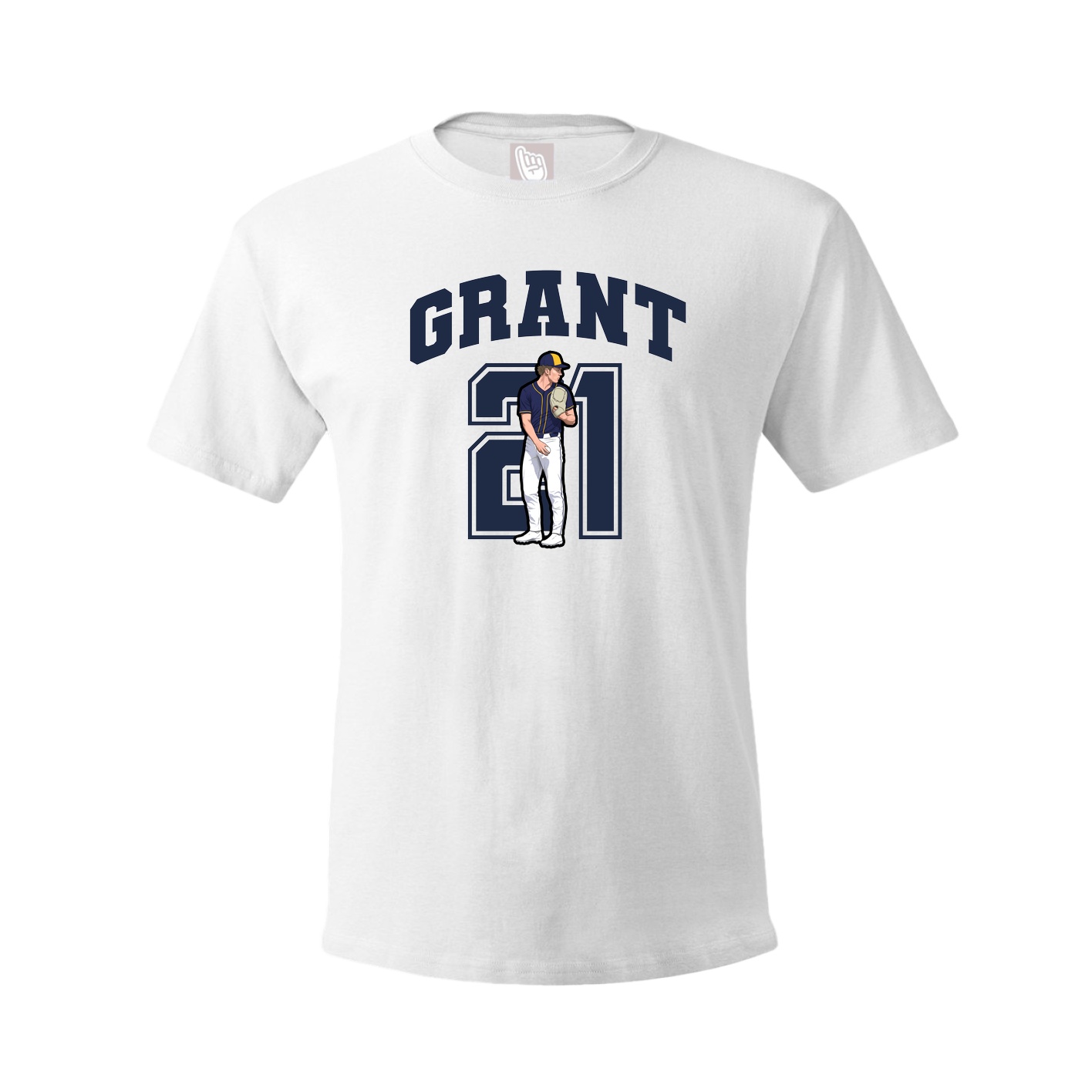 Youth Tee — Number in White