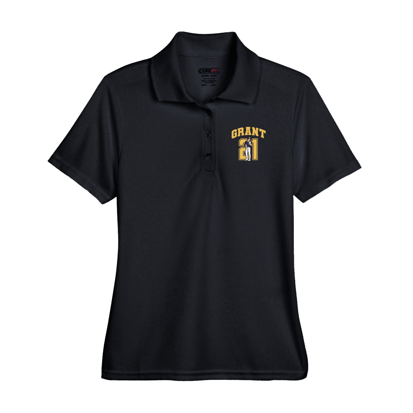 Performance Polo — Number in Black
