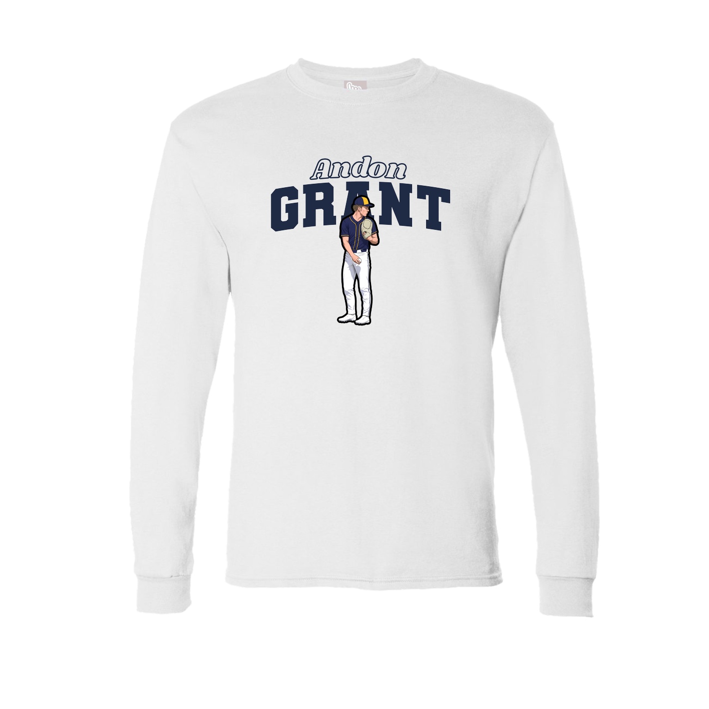 Long Sleeve Tee — Name Arch in White