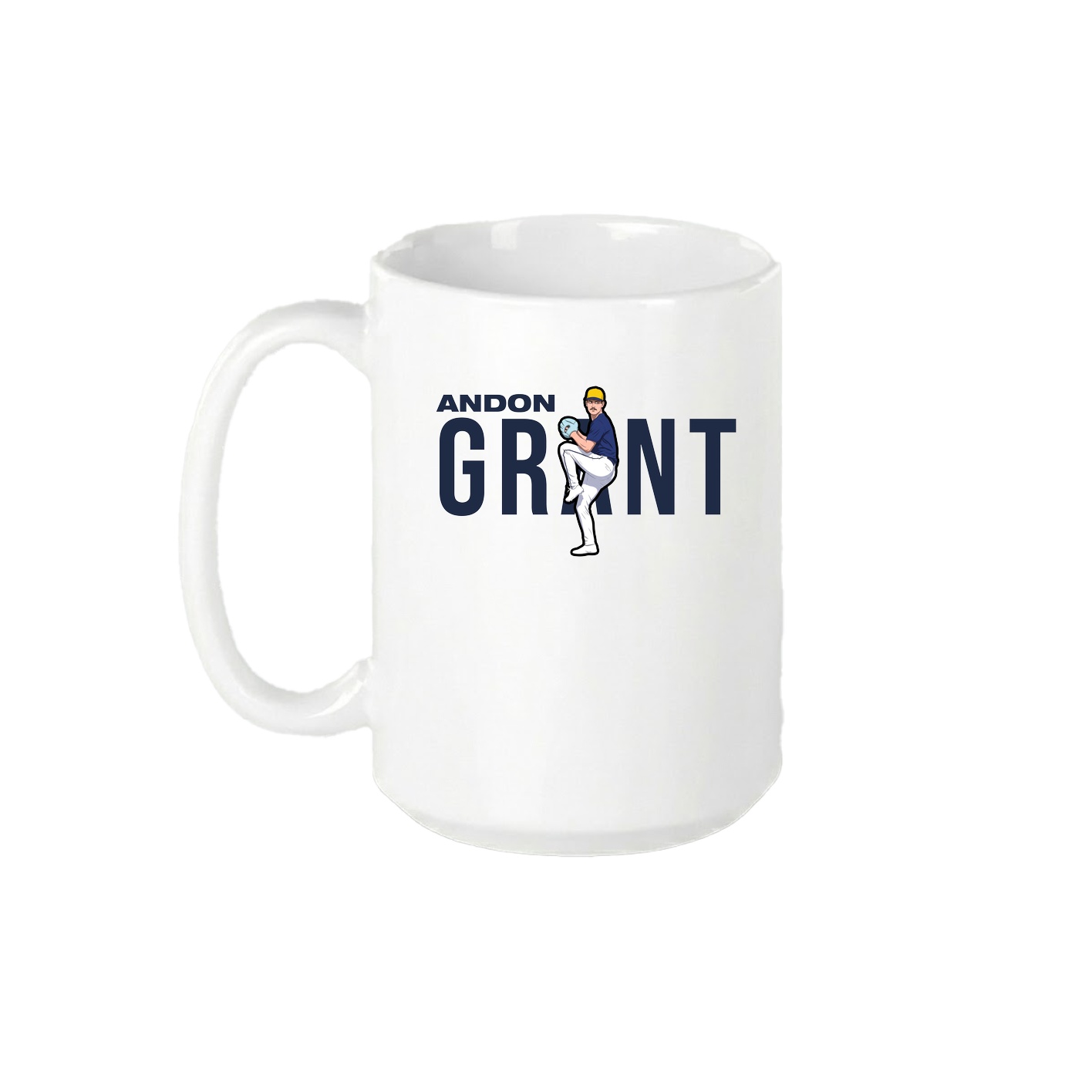 15oz Coffee Mug — Player Name in White