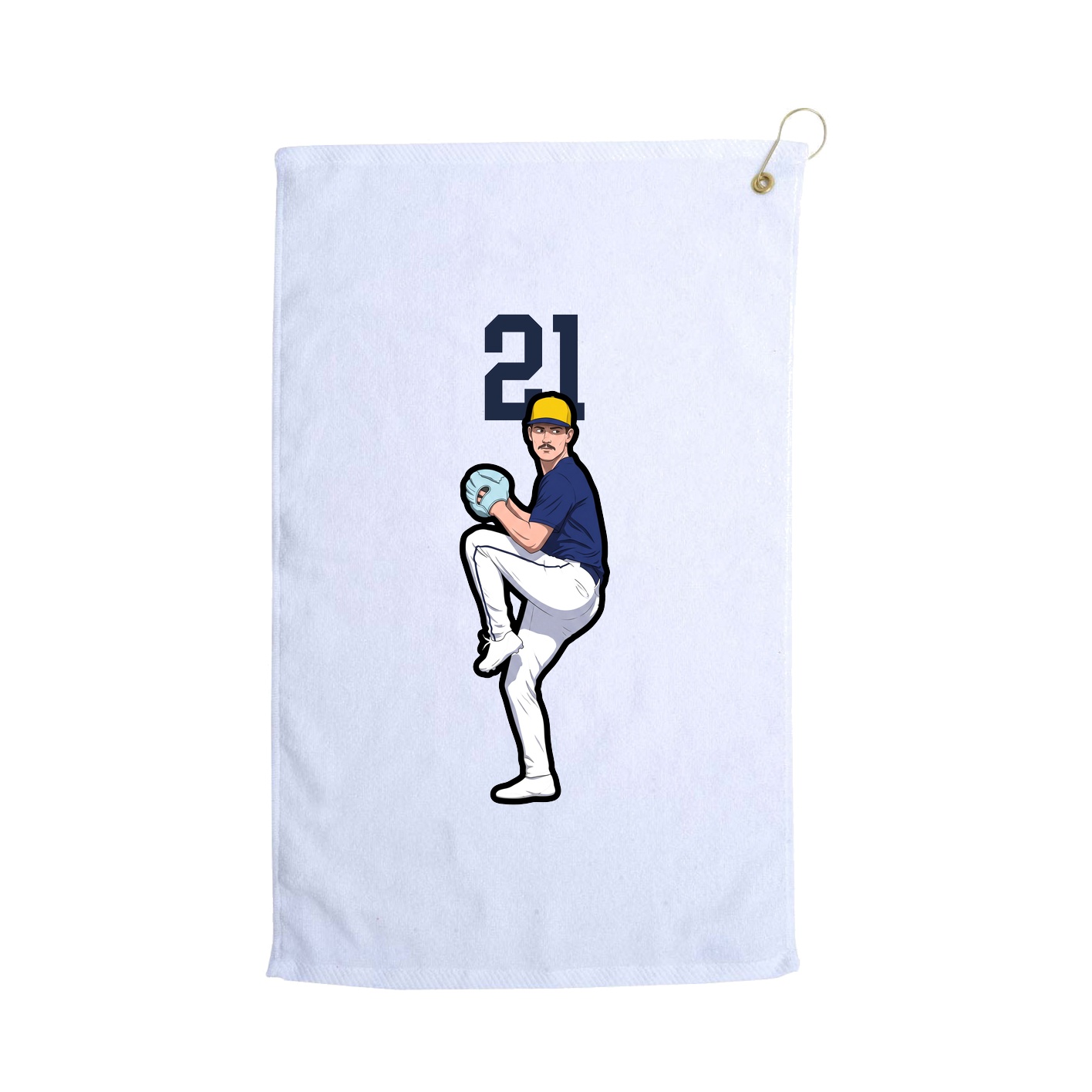 Golf Towel — Number Top in White