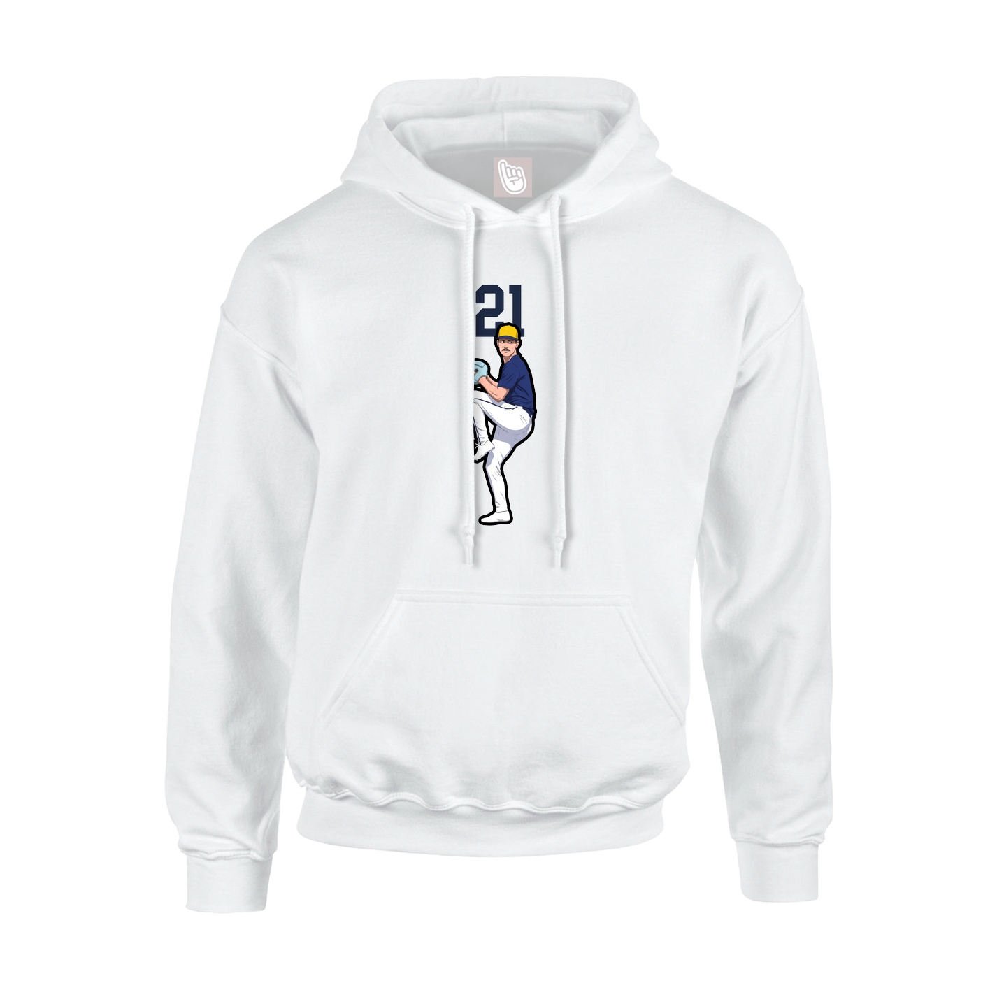 Hoodie — Number Top in White