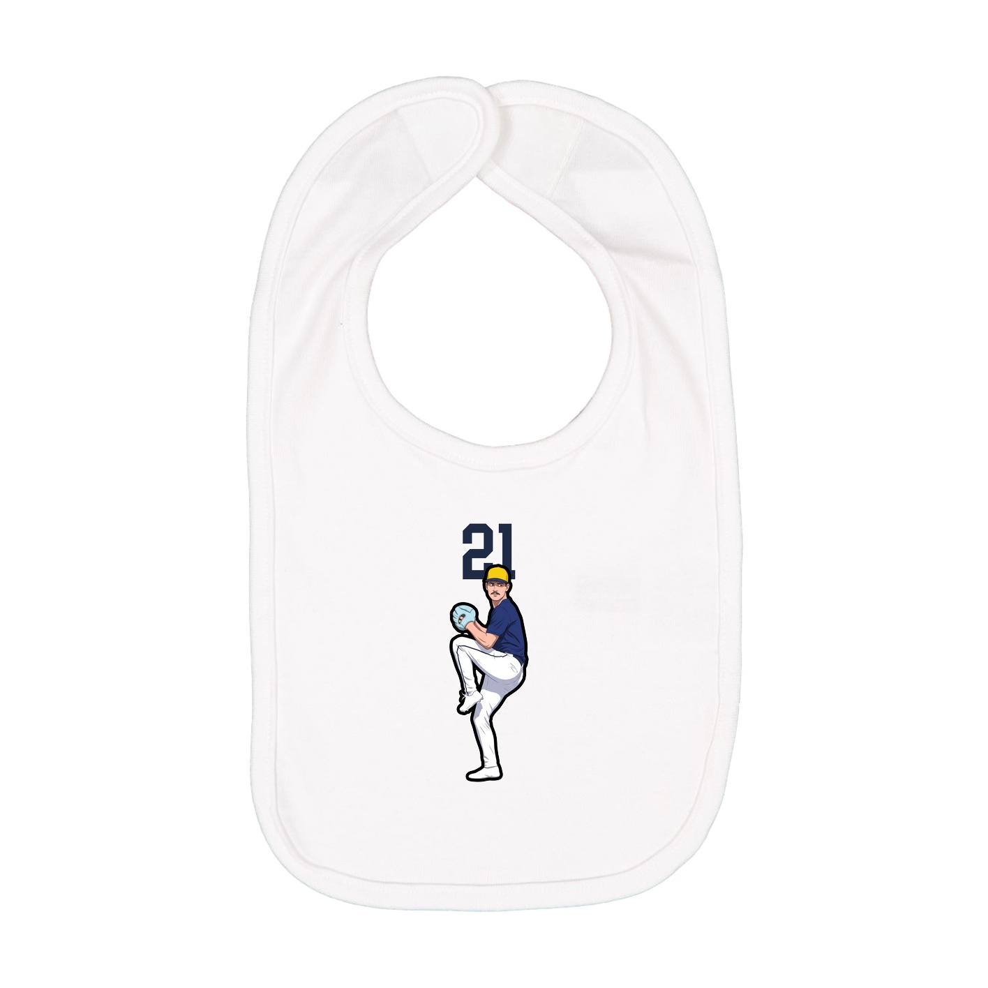 Infant Bib — Number Top in White