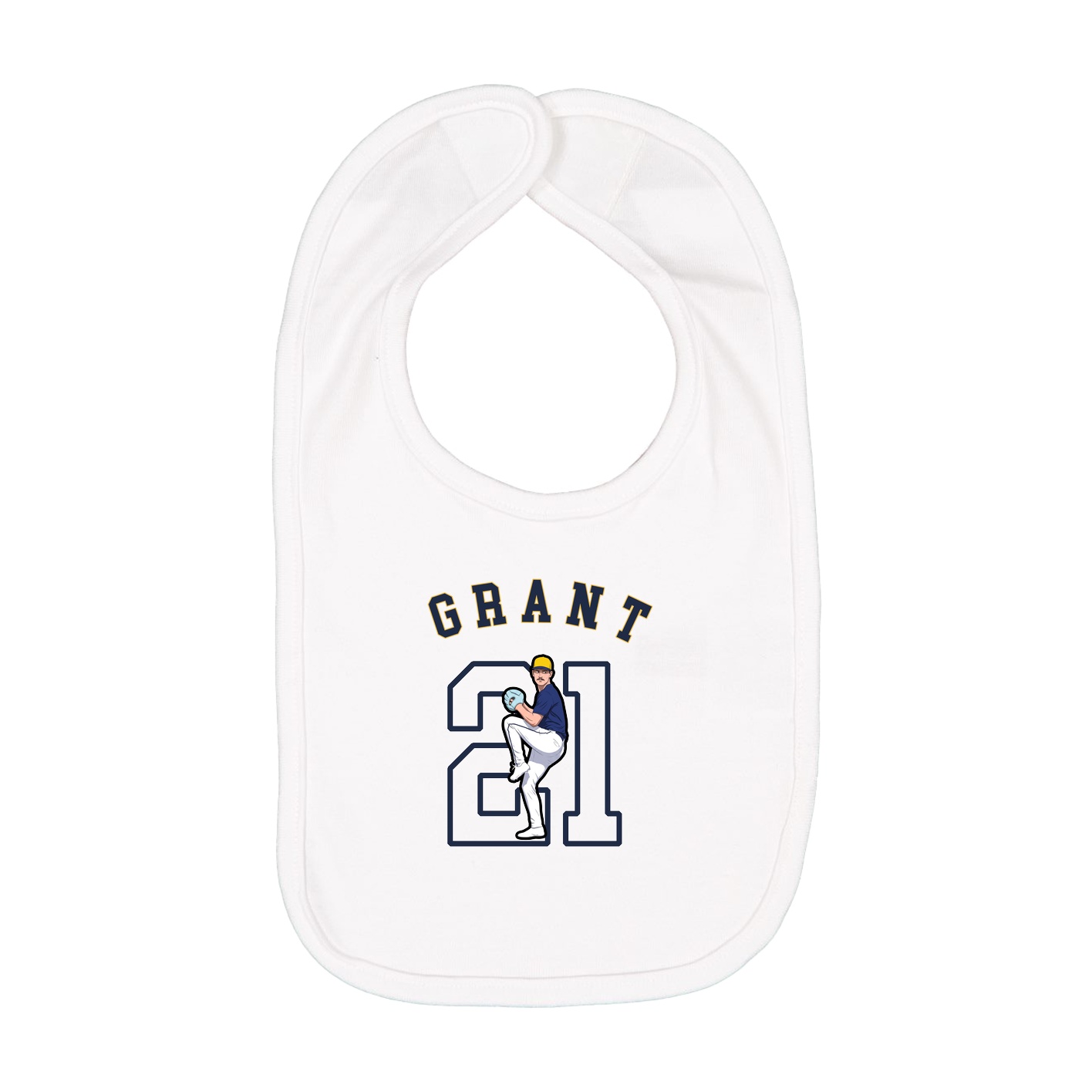 Infant Bib — Shirsey Arch in White