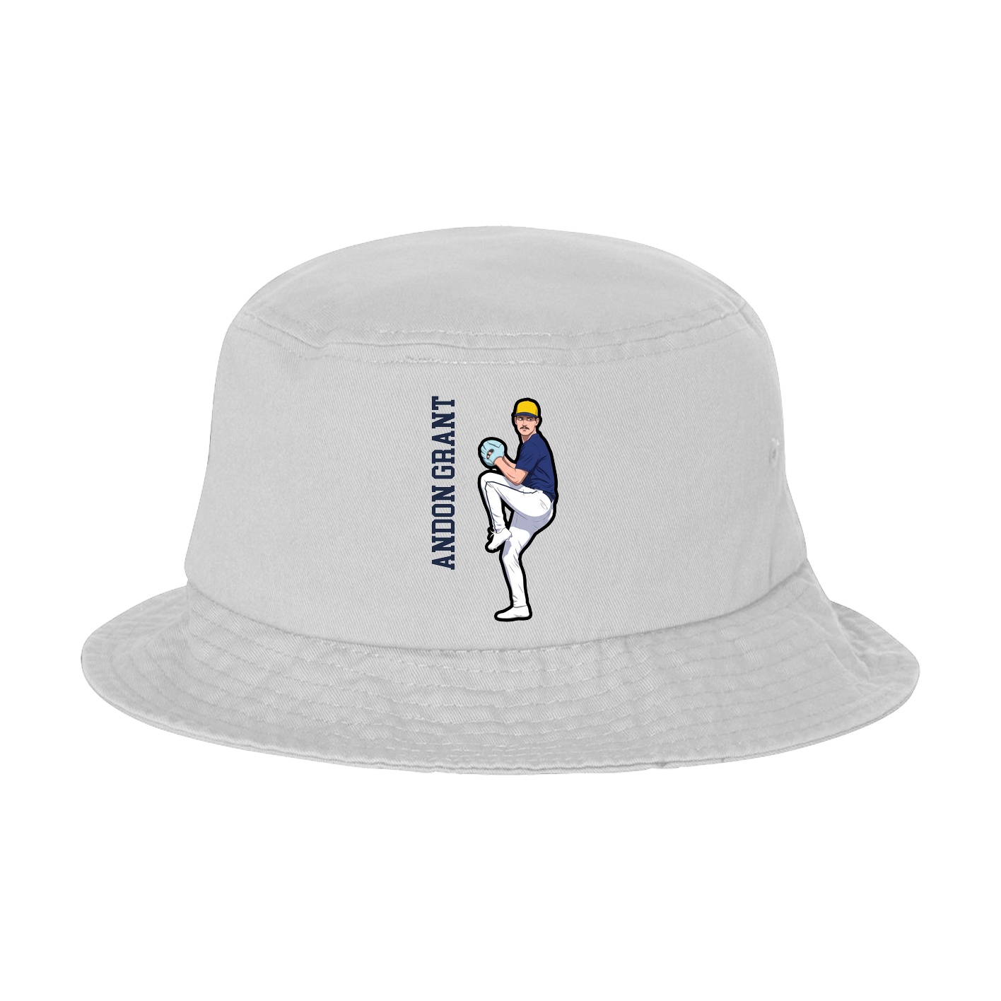 Bucket Cap — Name Vertical in White