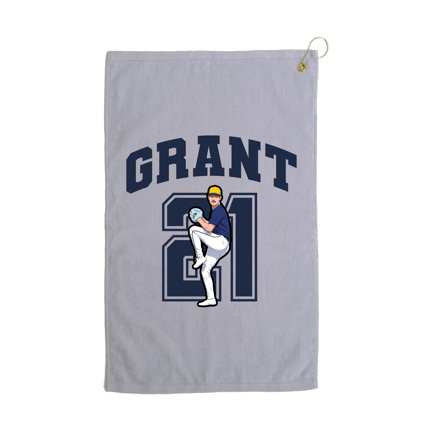 Golf Towel — Number in Grey
