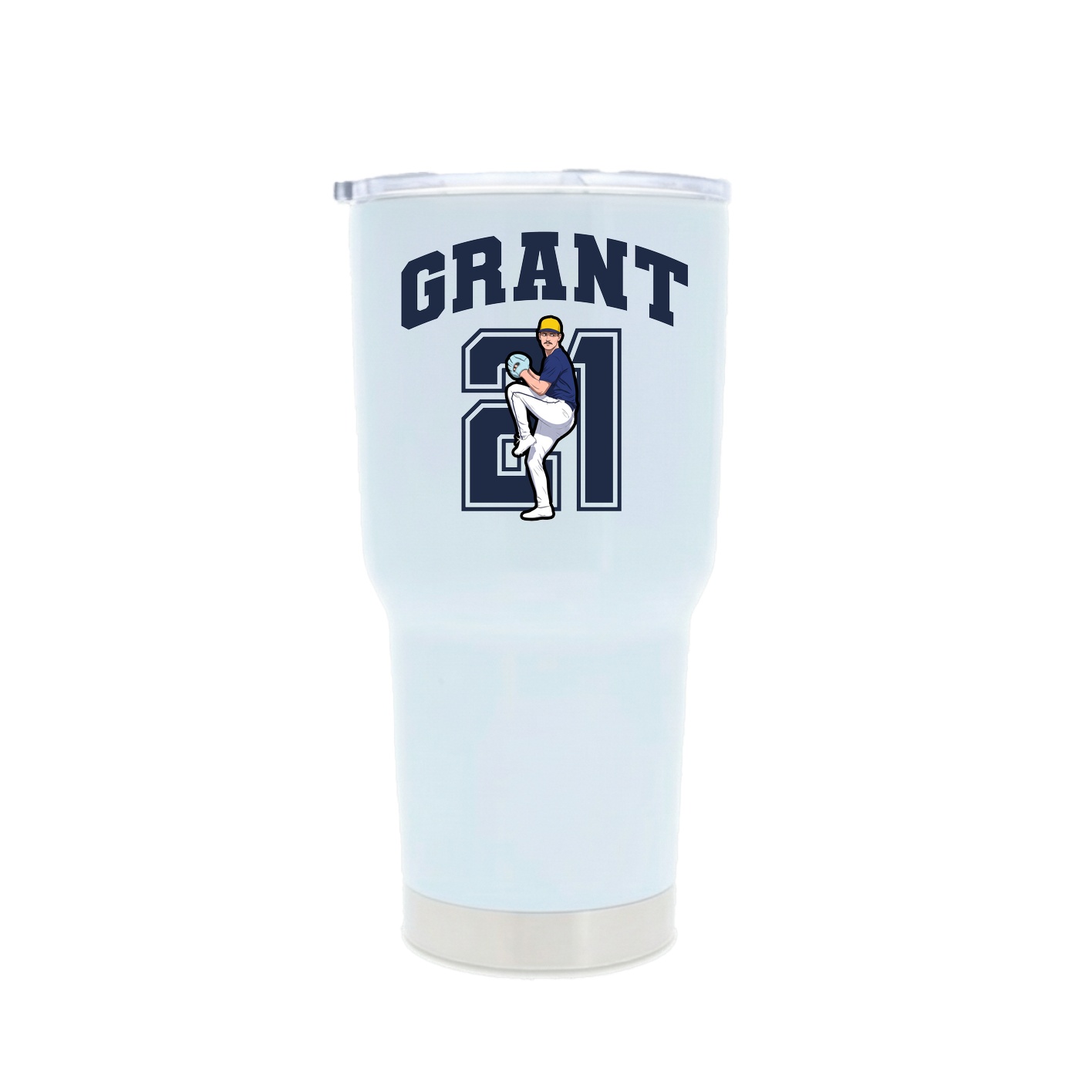 30oz Stainless Steel Tumbler — Number in White