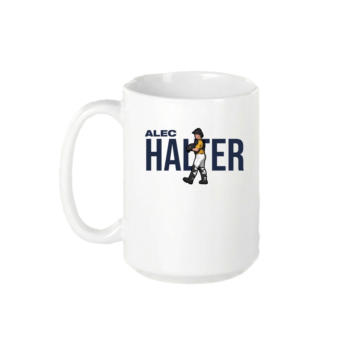 15oz Coffee Mug — Player Name in White