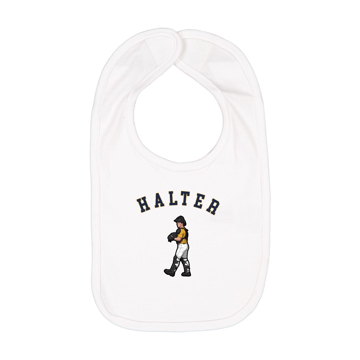 Infant Bib — Shirsey Arch in White