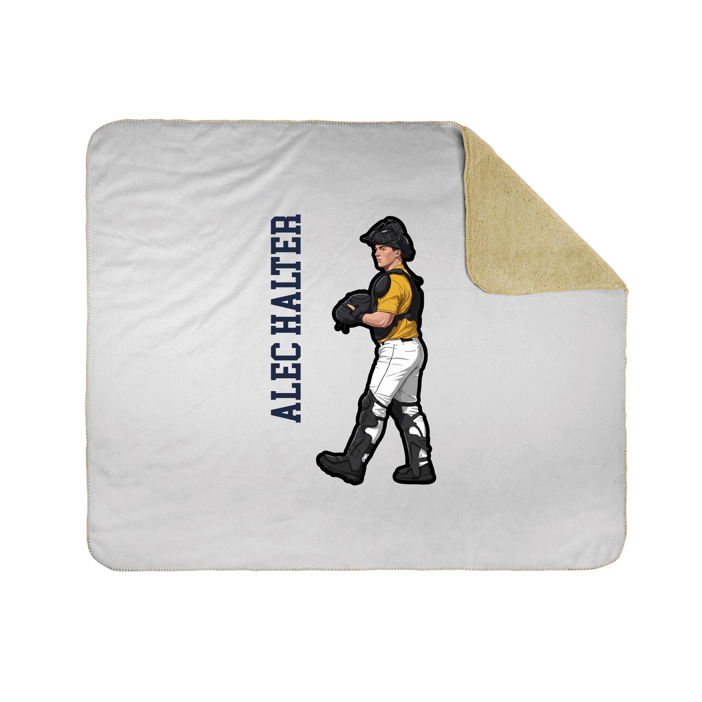 Throw Blanket — Name Vertical in White