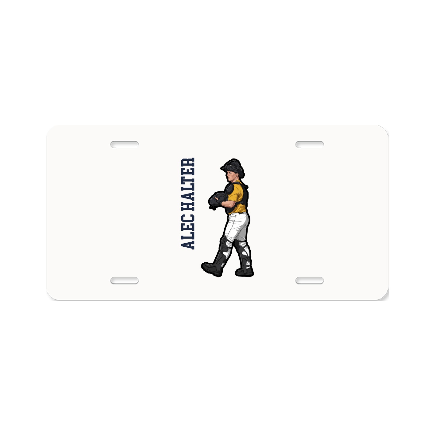 License Plate — Name Vertical in Classic
