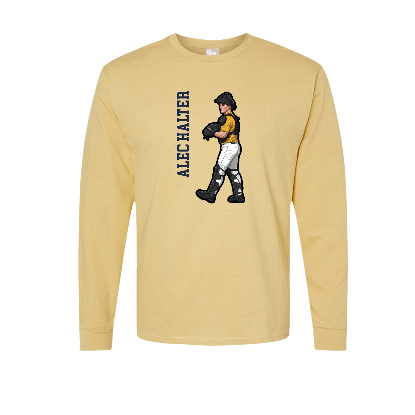 Long Sleeve Tee — Name Vertical in Vegas Gold