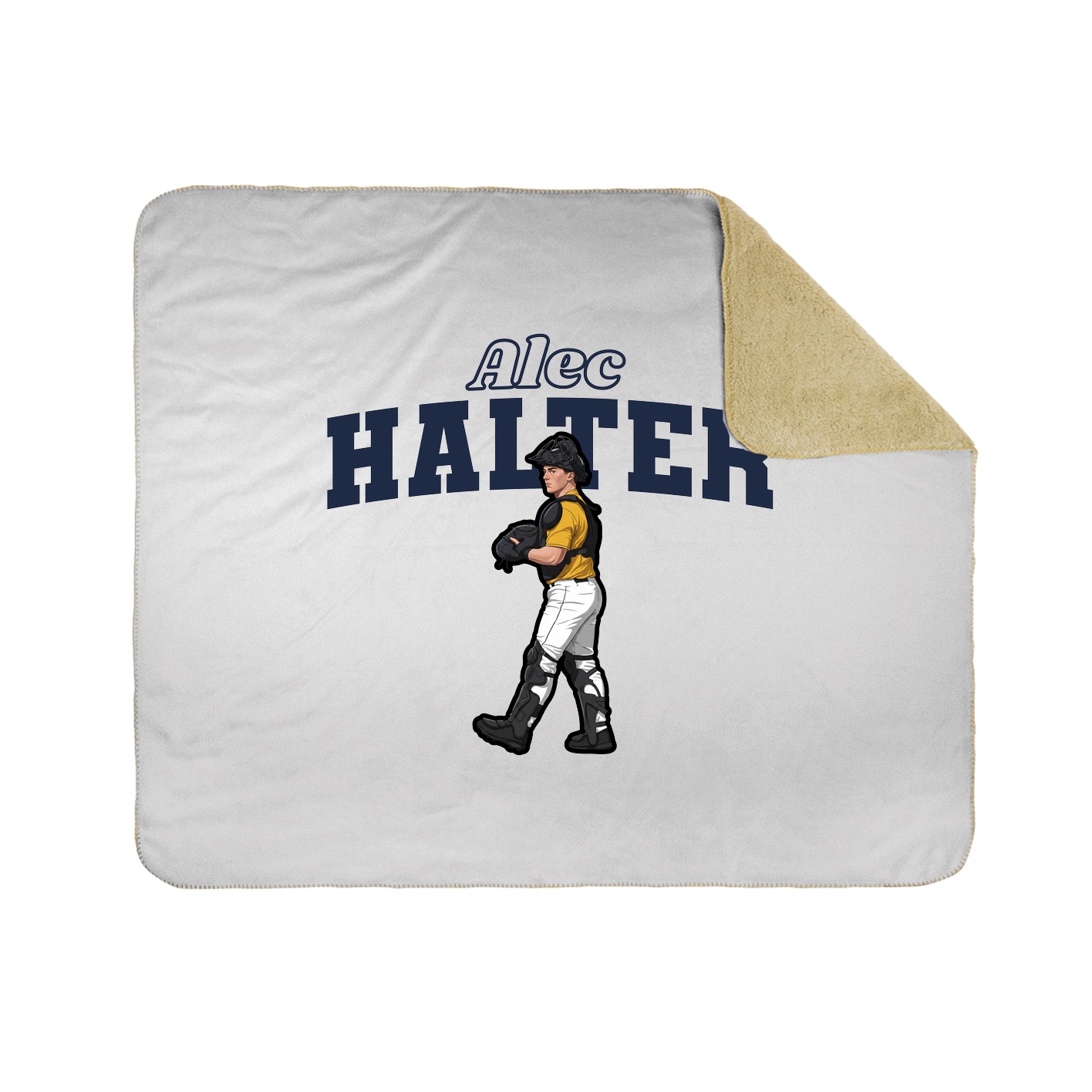 Throw Blanket — Name Arch in White