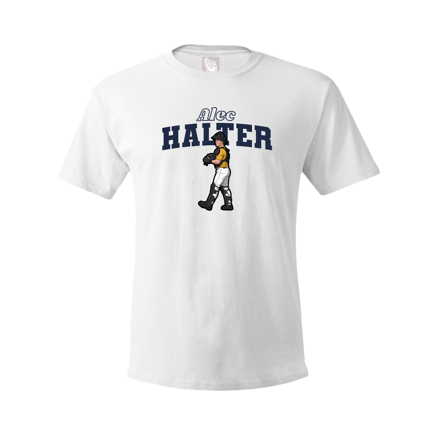 Youth Tee — Name Arch in White