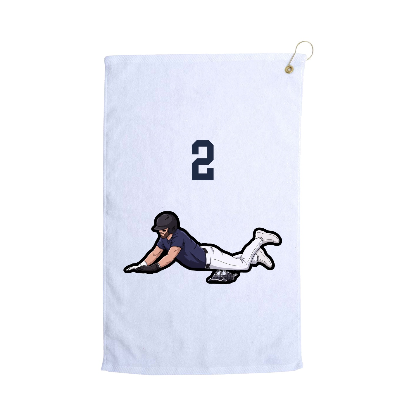 Golf Towel — Number Top in White