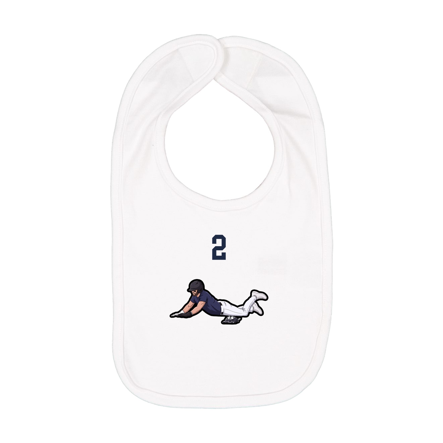 Infant Bib — Number Top in White