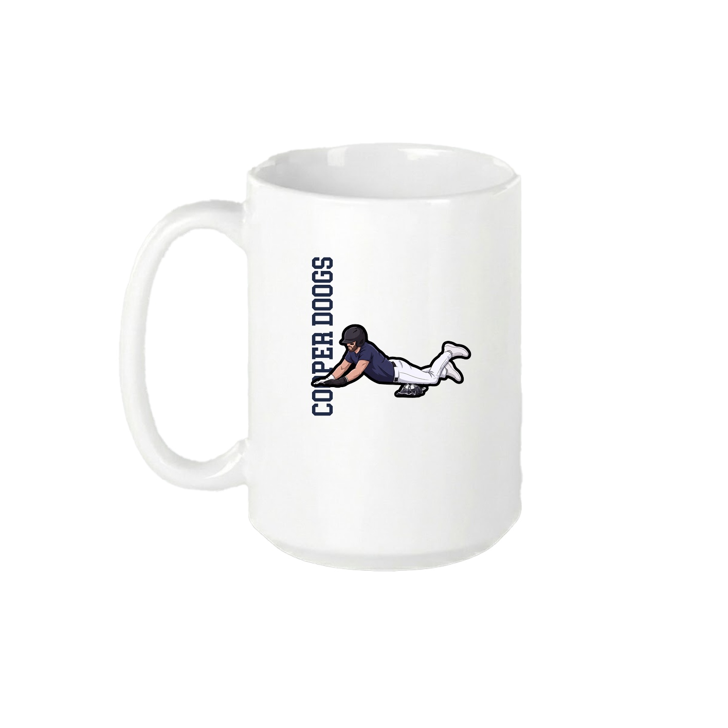 15oz Coffee Mug — Name Vertical in White
