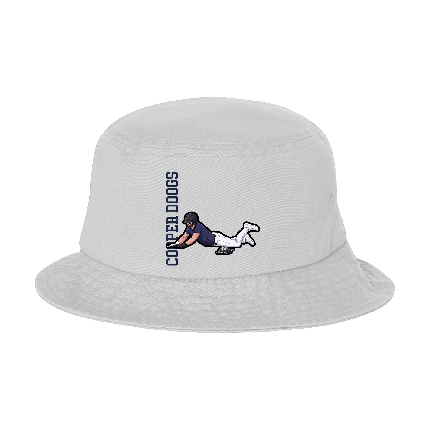 Bucket Cap — Name Vertical in White