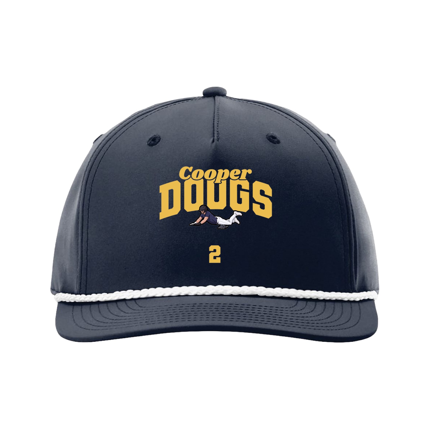 Five-Panel Classic Rope Cap — Signature Arch in Navy
