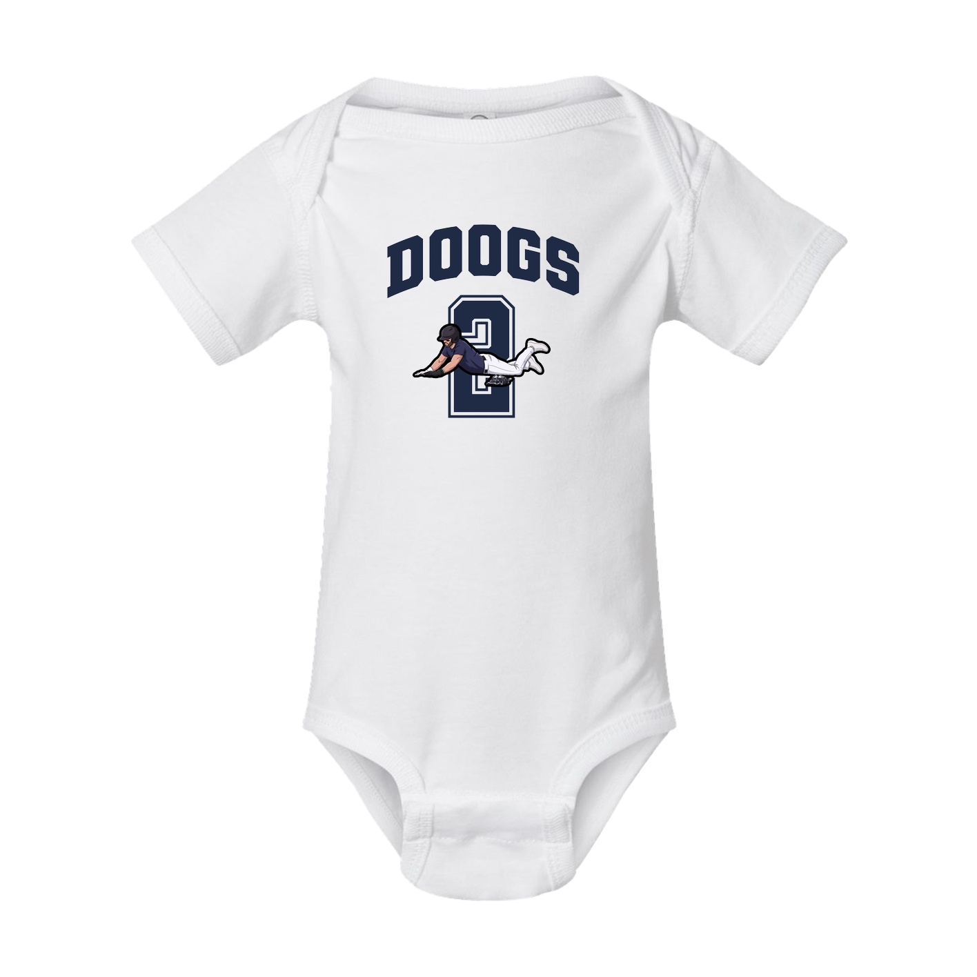 Baby Onesie — Number in White