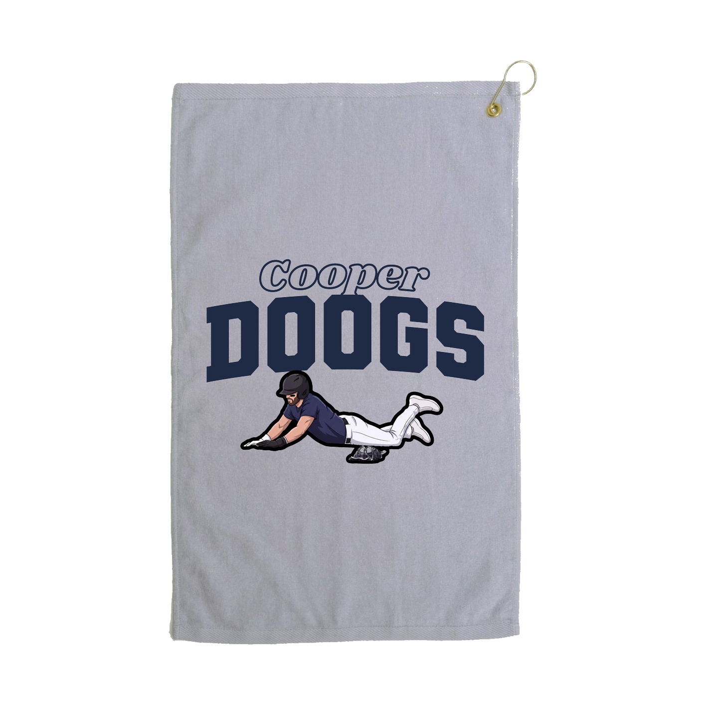 Golf Towel — Name Arch in Grey
