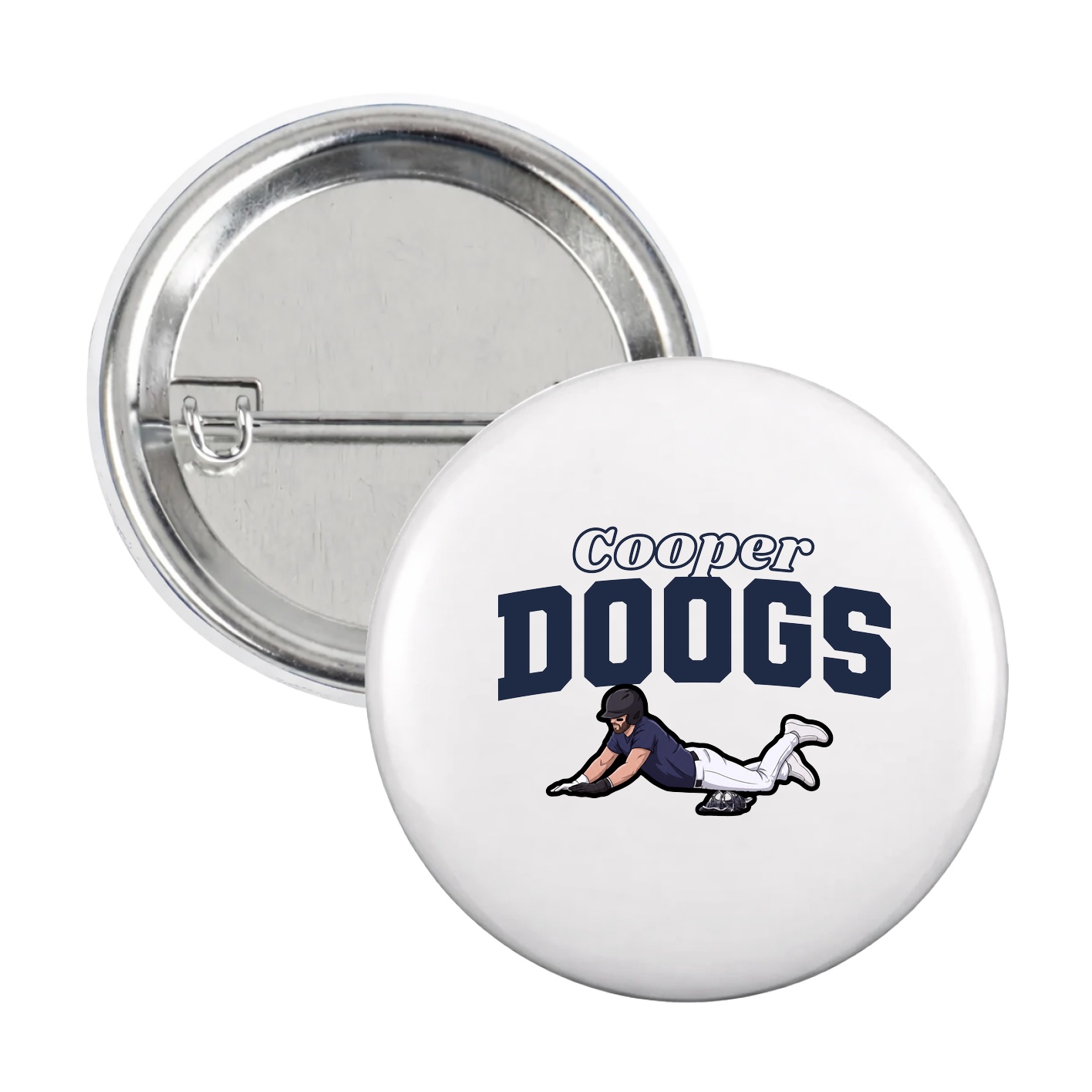 Game Day Button — Name Arch in White