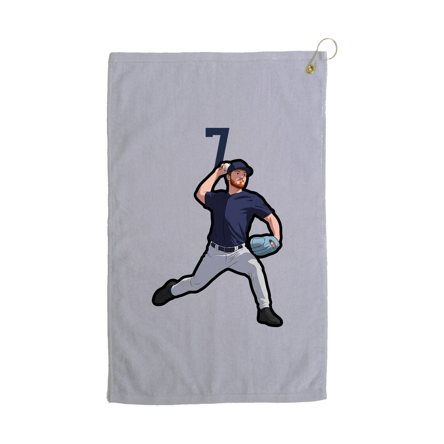 Golf Towel — Number Top in Grey