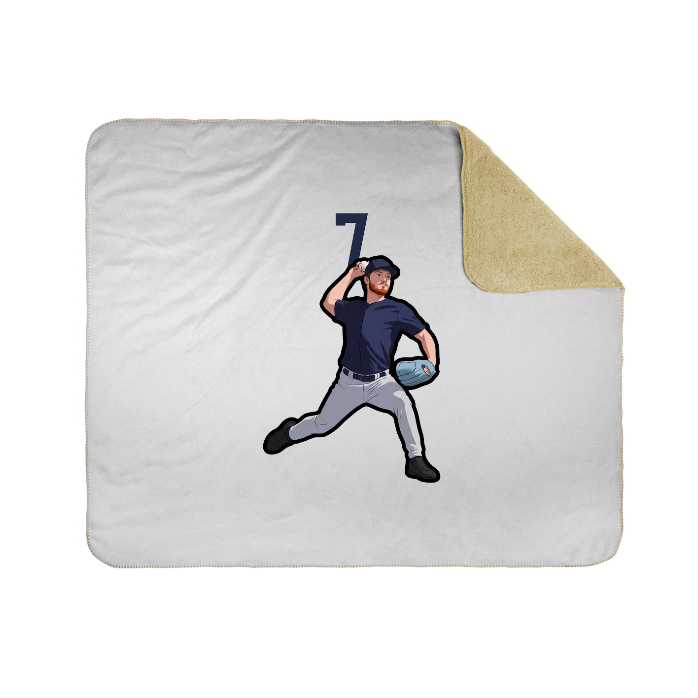 Throw Blanket — Number Top in White