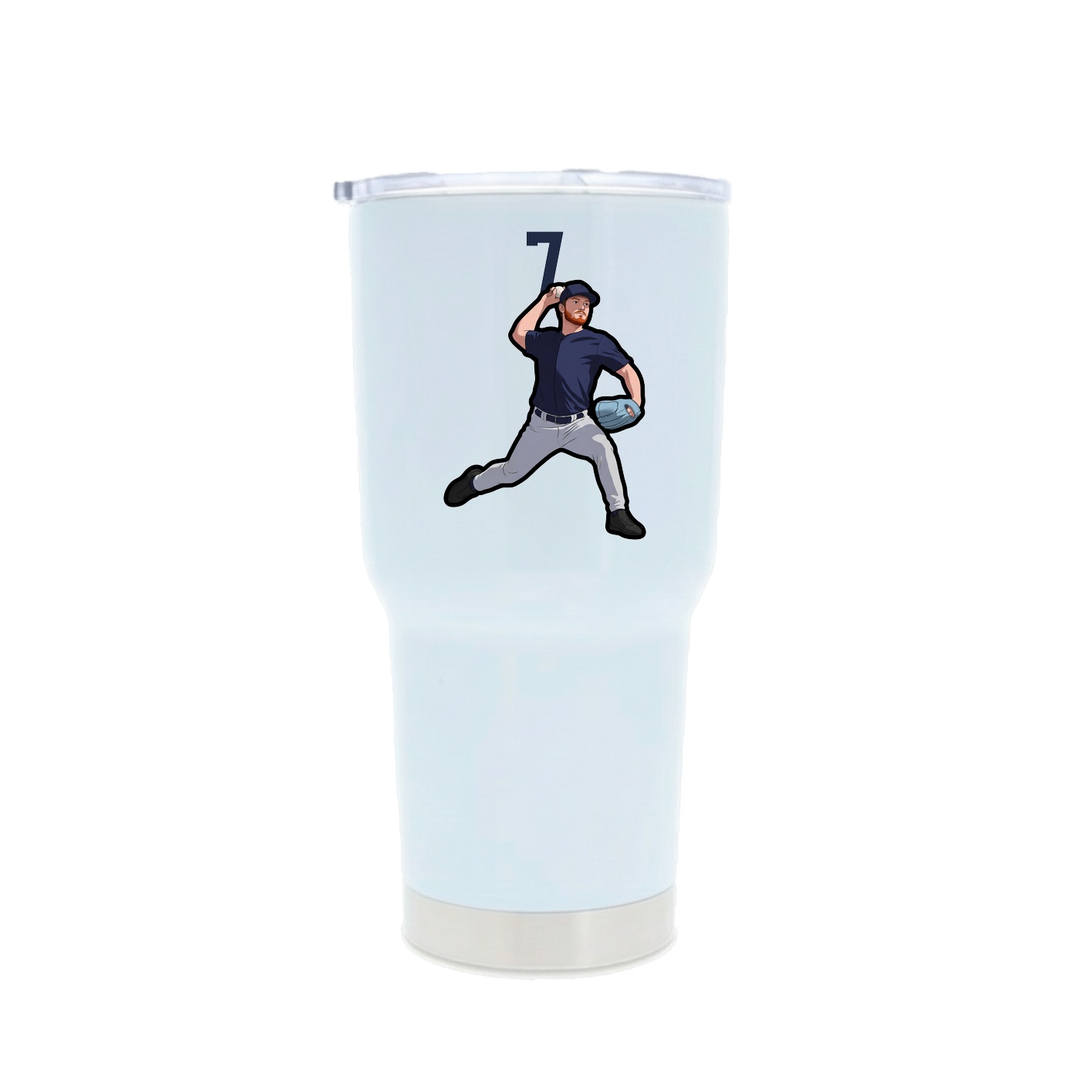 30oz Stainless Steel Tumbler — Number Top in White