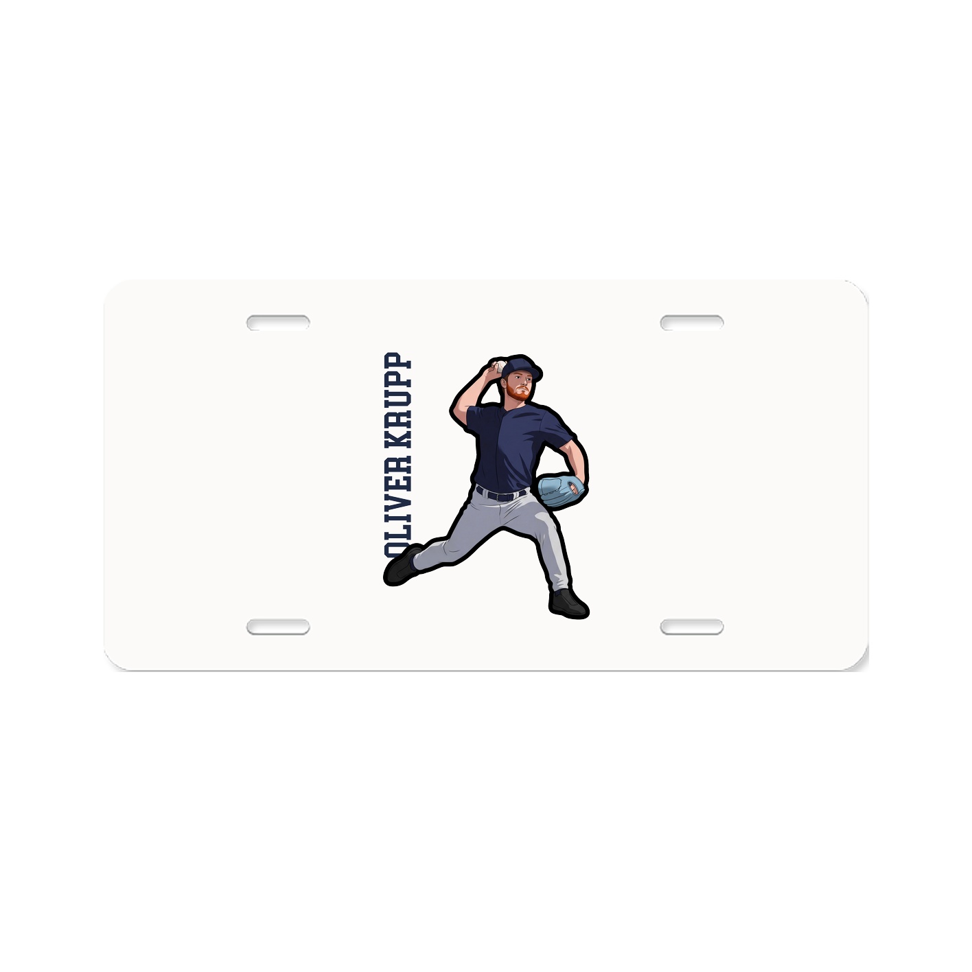 License Plate — Name Vertical in Classic